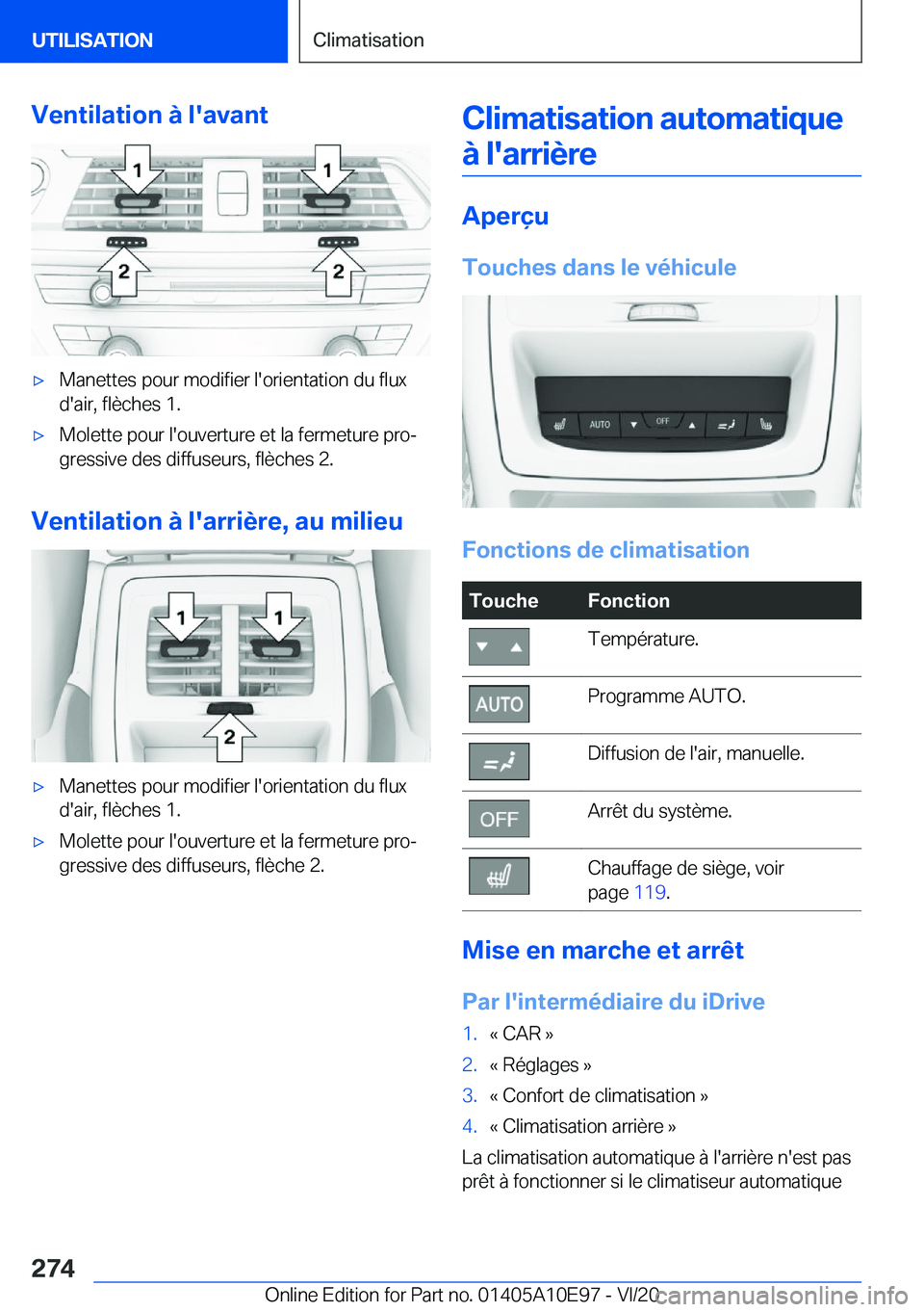 BMW X3 2021  Notices Demploi (in French) �V�e�n�t�i�l�a�t�i�o�n��