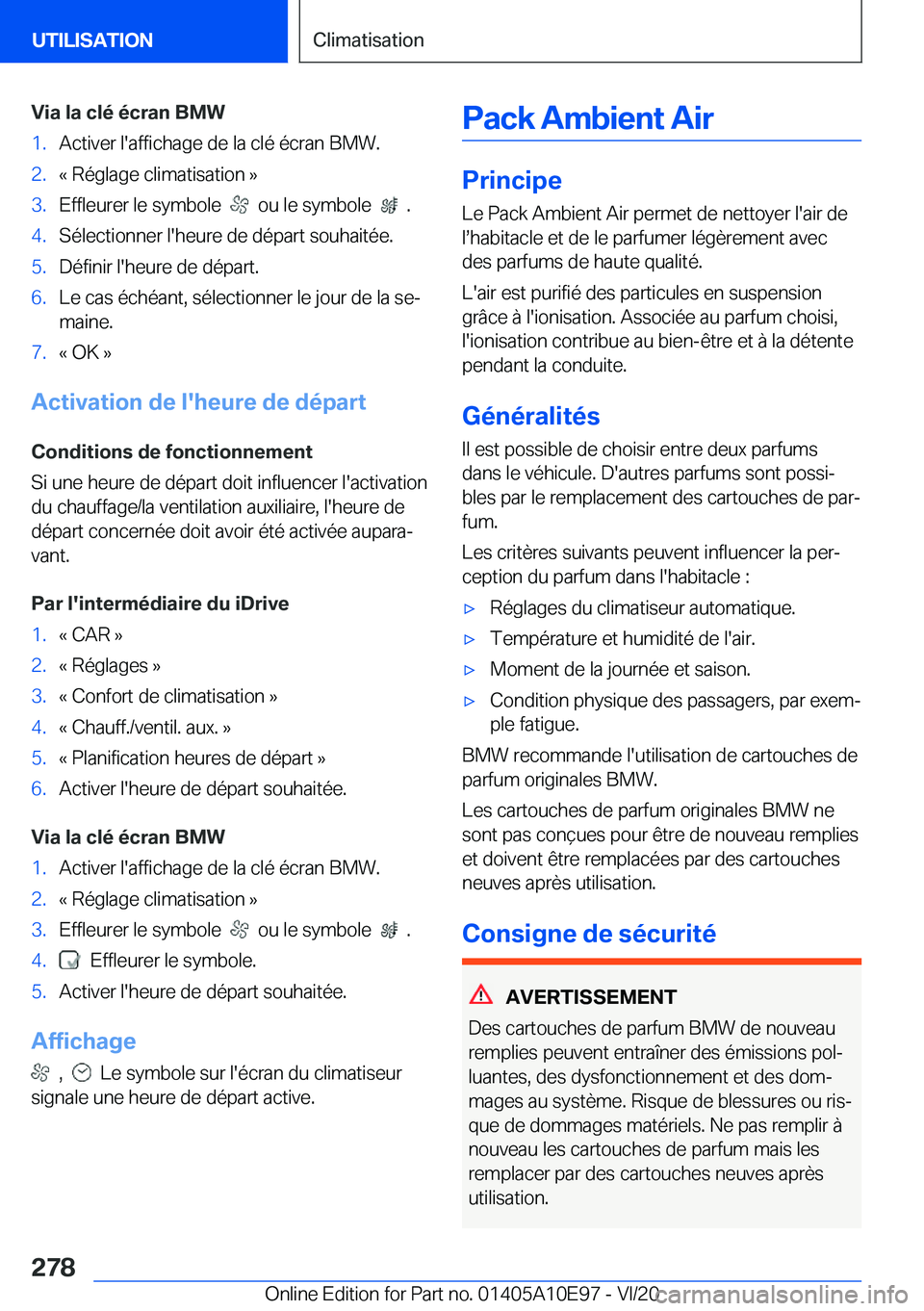 BMW X3 2021  Notices Demploi (in French) �V�i�a��l�a��c�l�é��é�c�r�a�n��B�M�W�1�.�A�c�t�i�v�e�r��l�'�a�f�f�i�c�h�a�g�e��d�e��l�a��c�l�é��é�c�r�a�n��B�M�W�.�2�.�k��R�é�g�l�a�g�e��c�l�i�m�a�t�i�s�a�t�i�o�n��{�3�.�E�f�f�l�