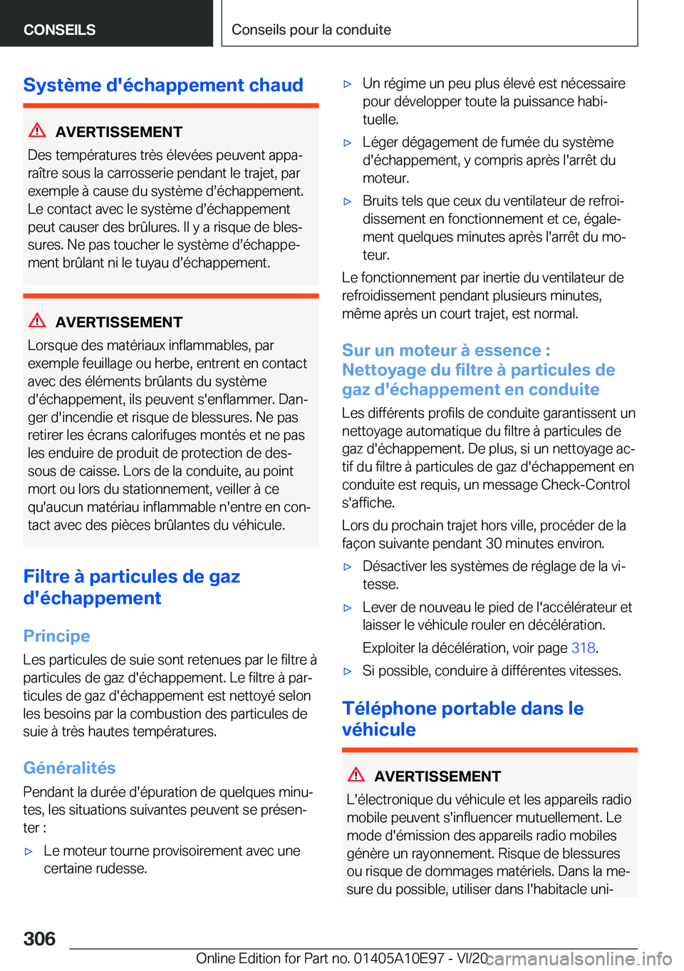 BMW X3 2021  Notices Demploi (in French) �S�y�s�t�è�m�e��d�'�é�c�h�a�p�p�e�m�e�n�t��c�h�a�u�d
�A�V�E�R�T�I�S�S�E�M�E�N�T
�D�e�s��t�e�m�p�é�r�a�t�u�r�e�s��t�r�è�s��é�l�e�v�é�e�s��p�e�u�v�e�n�t��a�p�p�aj
�r�a�