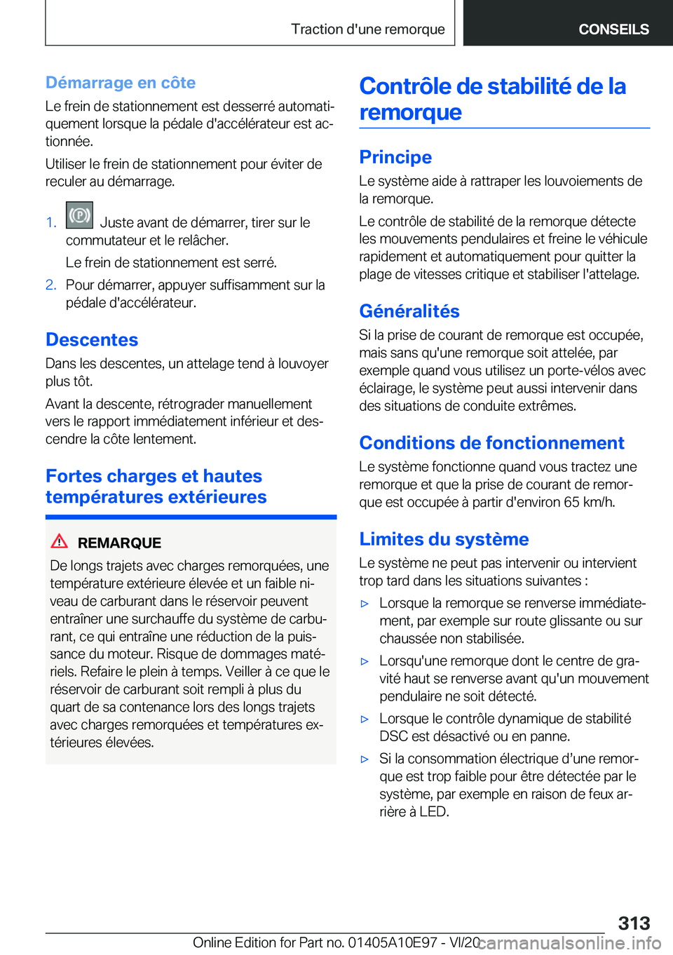 BMW X3 2021  Notices Demploi (in French) �D�é�m�a�r�r�a�g�e��e�n��c�