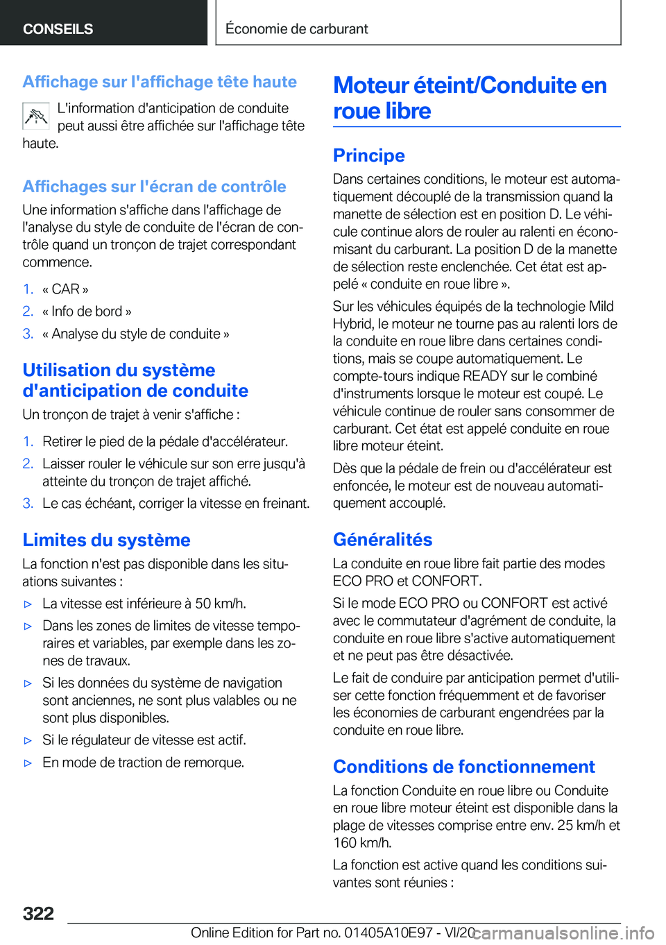 BMW X3 2021  Notices Demploi (in French) �A�f�f�i�c�h�a�g�e��s�u�r��l�'�a�f�f�i�c�h�a�g�e��t�ê�t�e��h�a�u�t�e�L�'�i�n�f�o�r�m�a�t�i�o�n��d�'�a�n�t�i�c�i�p�a�t�i�o�n��d�e��c�o�n�d�u�i�t�e�p�e�u�t��a�u�s�s�i��ê�t�r�e��a