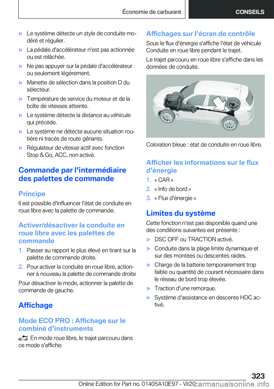 BMW X3 2021  Notices Demploi (in French) 'x�L�e��s�y�s�t�è�m�e��d�é�t�e�c�t�e��u�n��s�t�y�l�e��d�e��c�o�n�d�u�i�t�e��m�oj
�d�é�r�é��e�t��r�é�g�u�l�i�e�r�.'x�L�a��p�é�d�a�l�e��d�'�a�c�c�é�l�é�r�a�t�e�u�r��n�&#