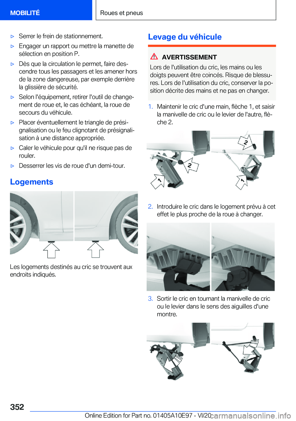 BMW X3 2021  Notices Demploi (in French) 'x�S�e�r�r�e�r��l�e��f�r�e�i�n��d�e��s�t�a�t�i�o�n�n�e�m�e�n�t�.'x�E�n�g�a�g�e�r��u�n��r�a�p�p�o�r�t��o�u��m�e�t�t�r�e��l�a��m�a�n�e�t�t�e��d�e�s�é�l�e�c�t�i�o�n��e�n��p�o�s�i�t�