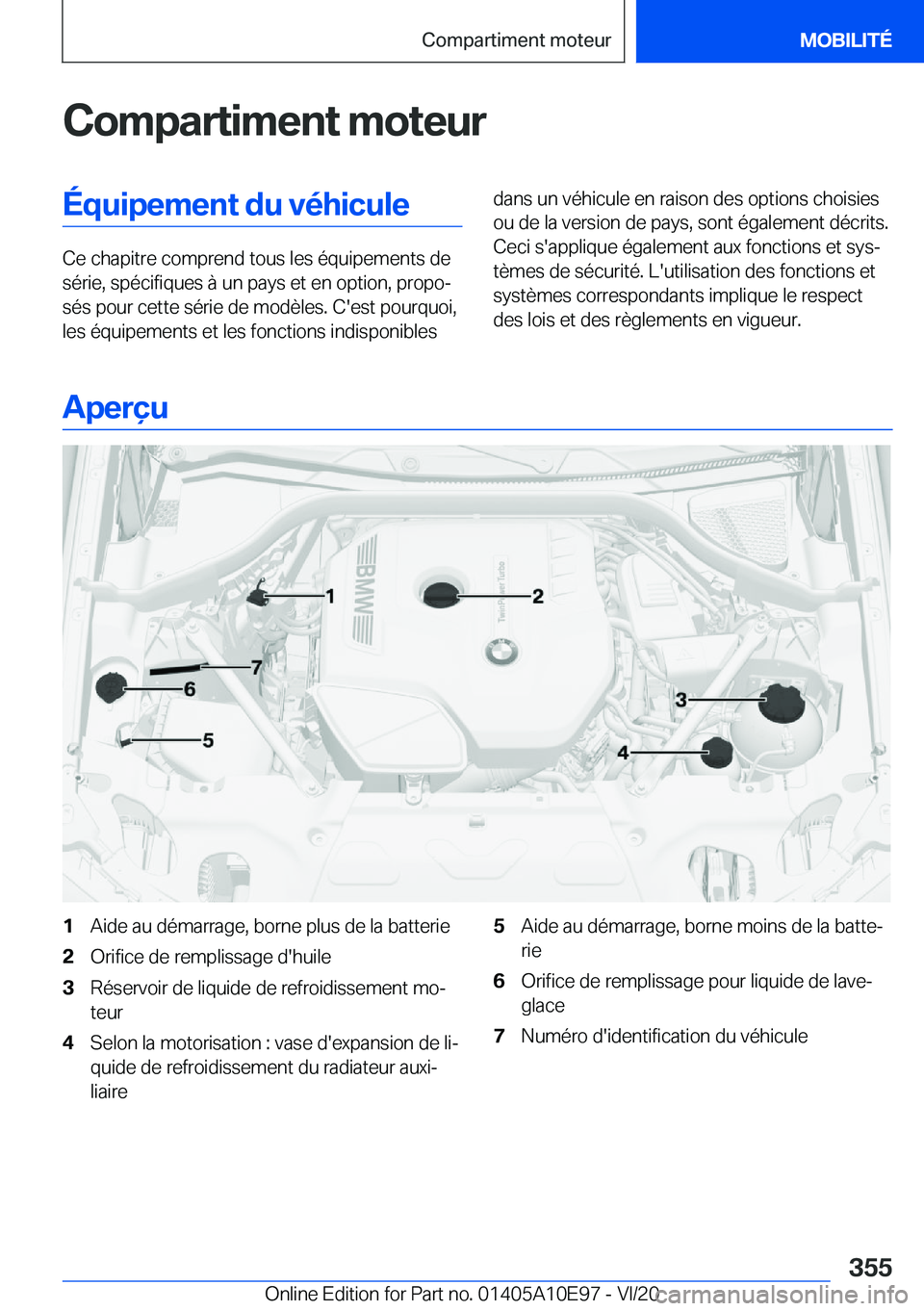 BMW X3 2021  Notices Demploi (in French) �C�o�m�p�a�r�t�i�m�e�n�t��m�o�t�e�u�r�