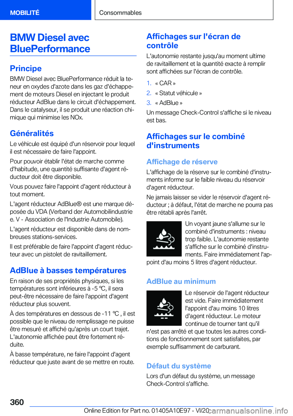 BMW X3 2021  Notices Demploi (in French) �B�M�W��D�i�e�s�e�l��a�v�e�c�B�l�u�e�P�e�r�f�o�r�m�a�n�c�e
�P�r�i�n�c�i�p�e �B�M�W��D�i�e�s�e�l��a�v�e�c��B�l�u�e�P�e�r�f�o�r�m�a�n�c�e��r�é�d�u�i�t��l�a��t�ej�n�e�u�r��e�n��o�x�y�d�e�s��