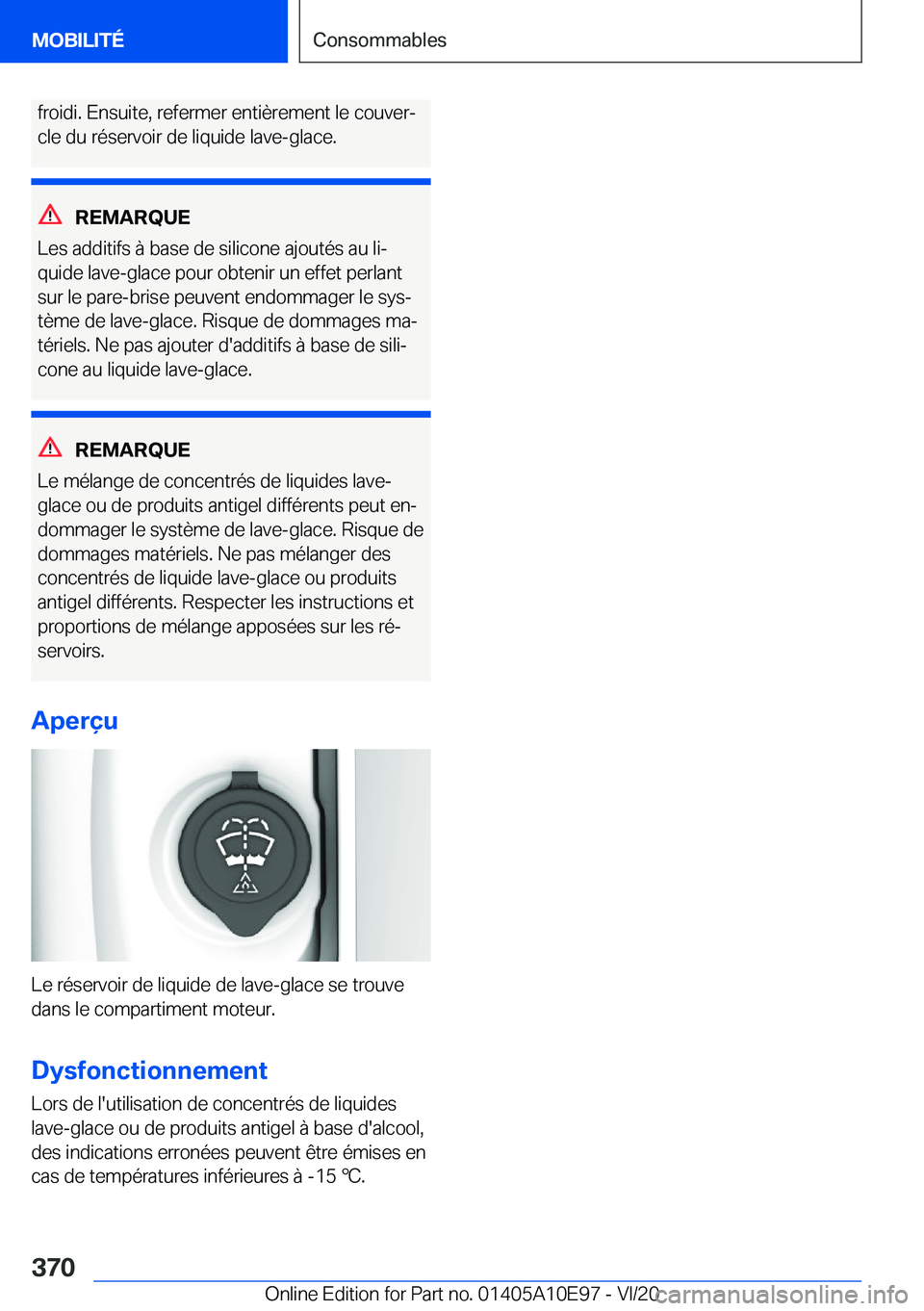 BMW X3 2021  Notices Demploi (in French) �f�r�o�i�d�i�.��E�n�s�u�i�t�e�,��r�e�f�e�r�m�e�r��e�n�t�i�è�r�e�m�e�n�t��l�e��c�o�u�v�e�rj
�c�l�e��d�u��r�é�s�e�r�v�o�i�r��d�e��l�i�q�u�i�d�e��l�a�v�e�-�g�l�a�c�e�.
�R�E�M�A�R�Q�U�E
�L�e�