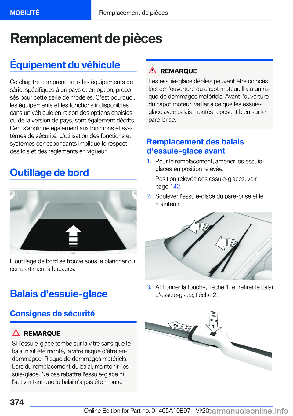 BMW X3 2021  Notices Demploi (in French) �R�e�m�p�l�a�c�e�m�e�n�t��d�e��p�i�è�c�e�s�