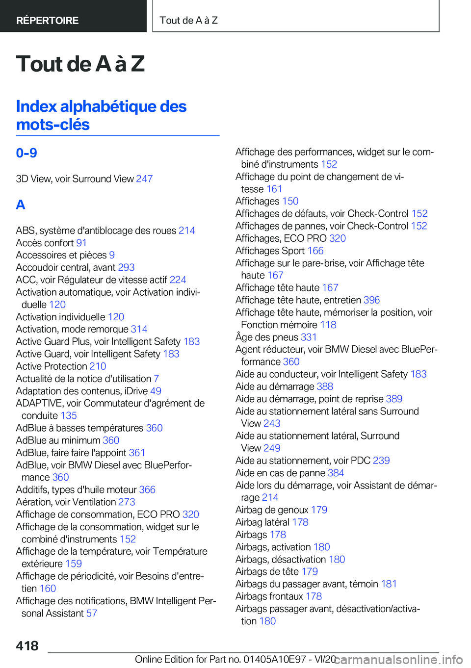 BMW X3 2021  Notices Demploi (in French) �T�o�u�t��d�e��A��
