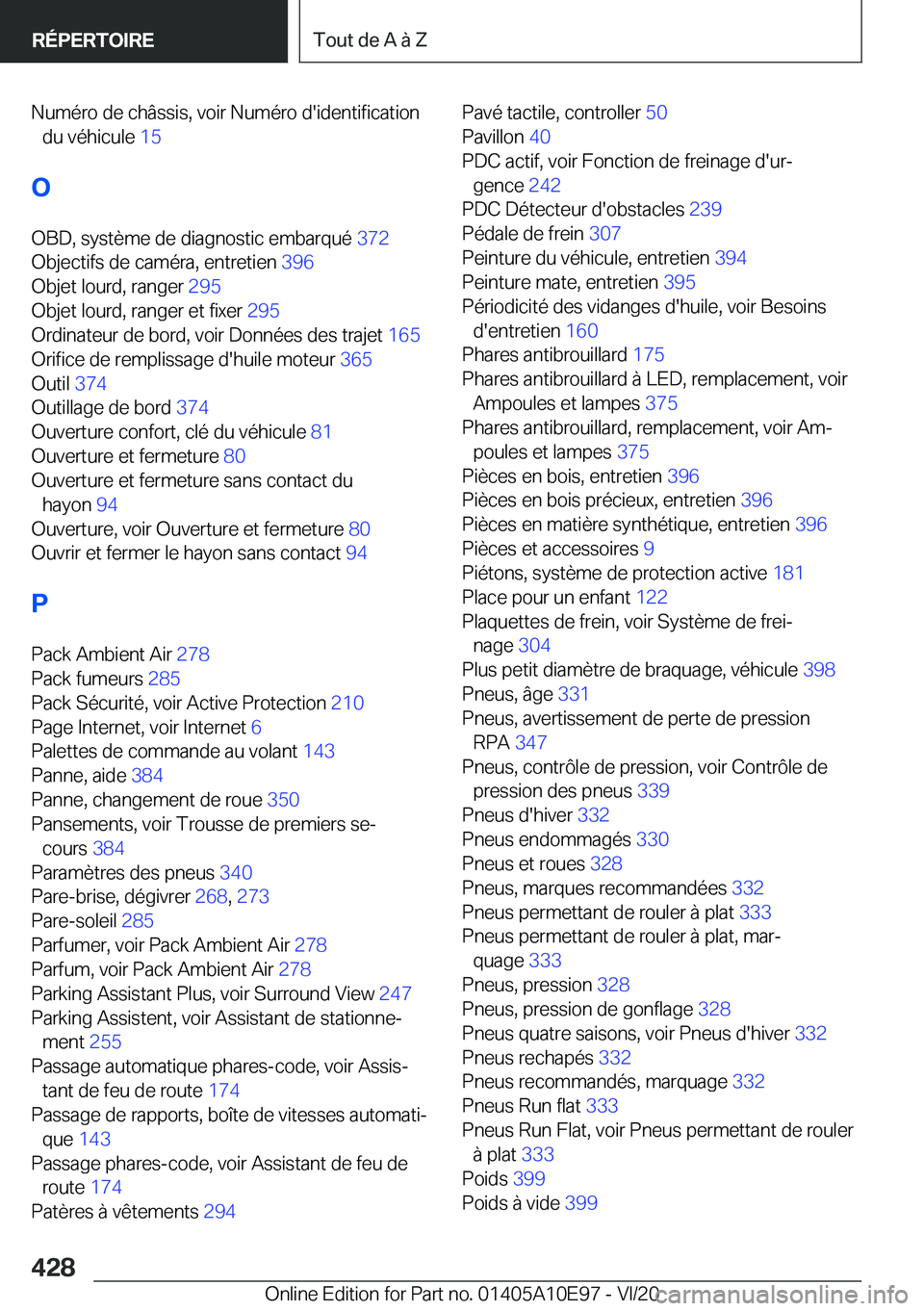 BMW X3 2021  Notices Demploi (in French) �N�u�m�é�r�o��d�e��c�h�