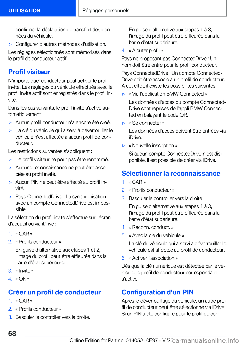 BMW X3 2021  Notices Demploi (in French) �c�o�n�f�i�r�m�e�r��l�a��d�é�c�l�a�r�a�t�i�o�n��d�e��t�r�a�n�s�f�e�r�t��d�e�s��d�o�nj
�n�é�e�s��d�u��v�é�h�i�c�u�l�e�.'x�C�o�n�f�i�g�u�r�e�r��ds�a�u�t�r�e�s��m�é�t�h�o�d�e�s��ds�