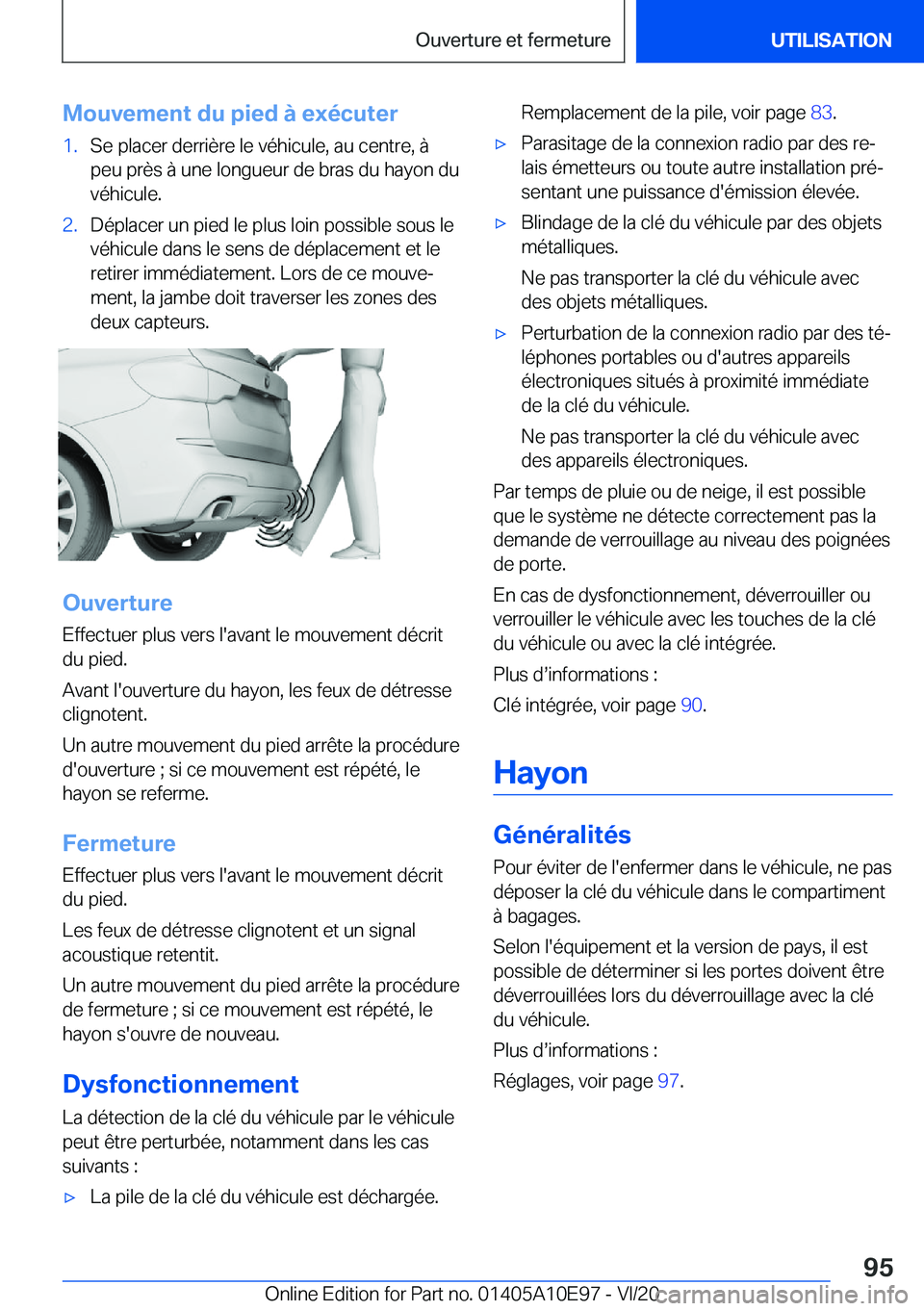 BMW X3 2021  Notices Demploi (in French) �M�o�u�v�e�m�e�n�t��d�u��p�i�e�d��