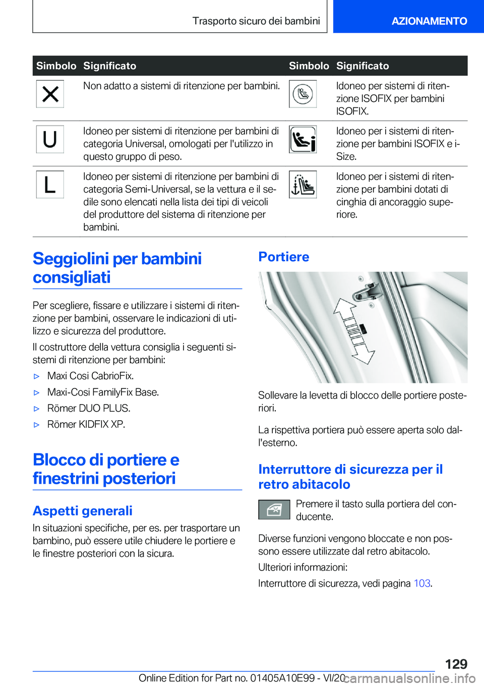 BMW X3 2021  Libretti Di Uso E manutenzione (in Italian) �S�i�m�b�o�l�o�S�i�g�n�i�f�i�c�a�t�o�S�i�m�b�o�l�o�S�i�g�n�i�f�i�c�a�t�o�N�o�n��a�d�a�t�t�o��a��s�i�s�t�e�m�i��d�i��r�i�t�e�n�z�i�o�n�e��p�e�r��b�a�m�b�i�n�i�.�I�d�o�n�e�o��p�e�r��s�i�s�t�e�m