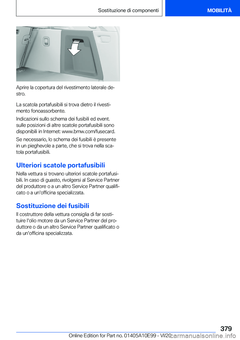 BMW X3 2021  Libretti Di Uso E manutenzione (in Italian) �A�p�r�i�r�e��l�a��c�o�p�e�r�t�u�r�a��d�e�l��r�i�v�e�s�t�i�m�e�n�t�o��l�a�t�e�r�a�l�e��d�eª
�s�t�r�o�.
�L�a��s�c�a�t�o�l�a��p�o�r�t�a�f�u�s�i�b�i�l�i��s�i��t�r�o�v�a��d�i�e�t�r�o��i�l��