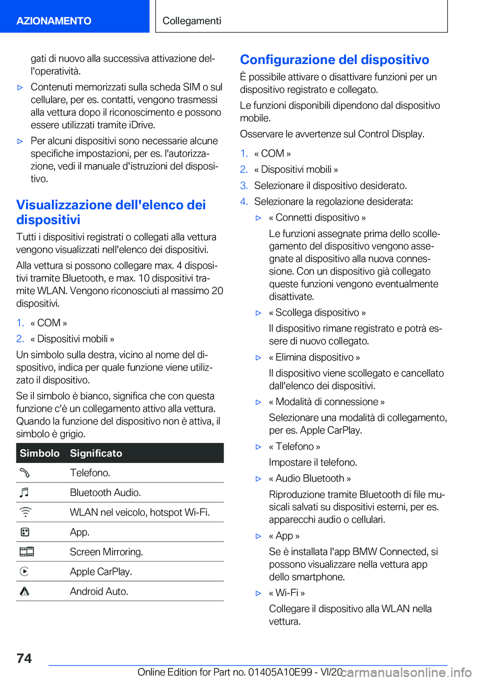 BMW X3 2021  Libretti Di Uso E manutenzione (in Italian) �g�a�t�i��d�i��n�u�o�v�o��a�l�l�a��s�u�c�c�e�s�s�i�v�a��a�t�t�i�v�a�z�i�o�n�e��d�e�lª
�l�'�o�p�e�r�a�t�i�v�i�t�