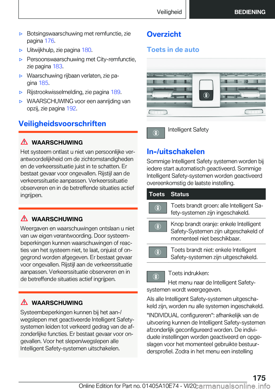 BMW X3 2021  Instructieboekjes (in Dutch) 'x�B�o�t�s�i�n�g�s�w�a�a�r�s�c�h�u�w�i�n�g��m�e�t��r�e�m�f�u�n�c�t�i�e�,��z�i�e
�p�a�g�i�n�a� �1�7�6�.'x�U�i�t�w�i�j�k�h�u�l�p�,��z�i�e��p�a�g�i�n�a� �1�8�0�.'x�P�e�r�s�o�o�n�s�w�a�