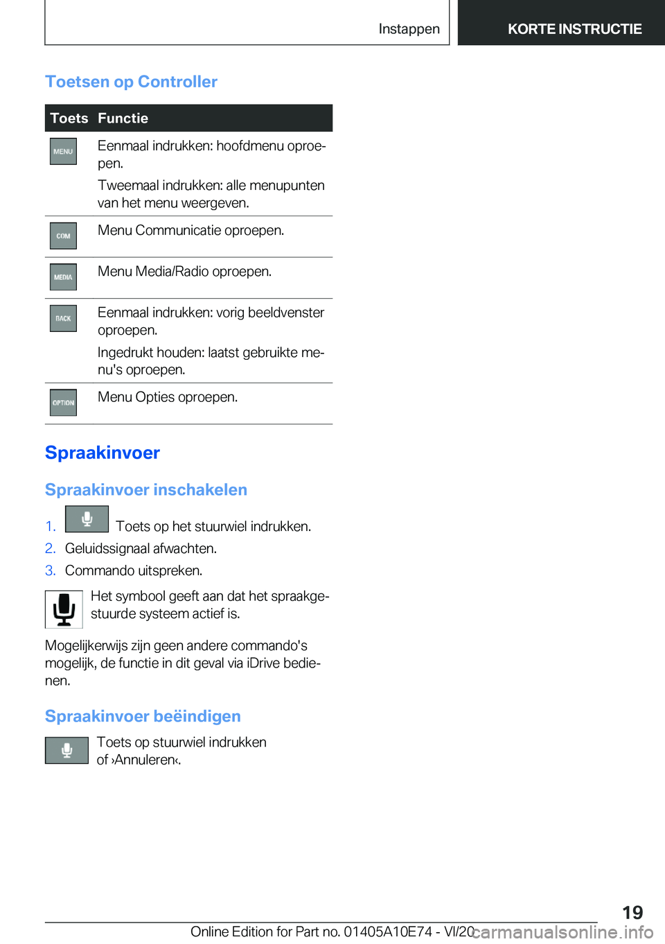 BMW X3 2021  Instructieboekjes (in Dutch) �T�o�e�t�s�e�n��o�p��C�o�n�t�r�o�l�l�e�r�T�o�e�t�s�F�u�n�c�t�i�e�E�e�n�m�a�a�l��i�n�d�r�u�k�k�e�n�:��h�o�o�f�d�m�e�n�u��o�p�r�o�ej
�p�e�n�.
�T�w�e�e�m�a�a�l��i�n�d�r�u�k�k�e�n�:��a�l�l�e��m�e