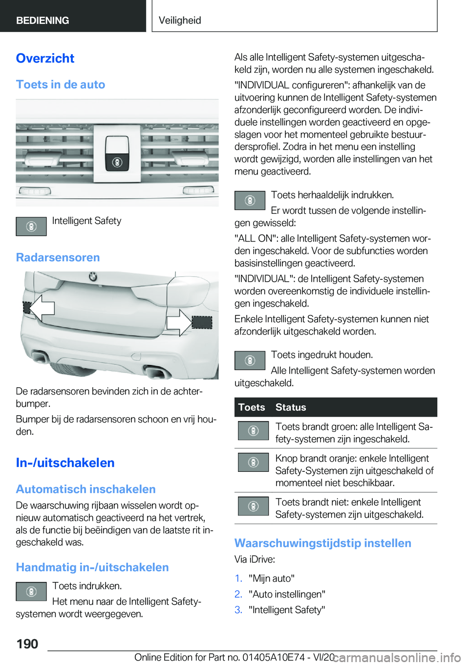 BMW X3 2021  Instructieboekjes (in Dutch) �O�v�e�r�z�i�c�h�t�T�o�e�t�s��i�n��d�e��a�u�t�o
�I�n�t�e�l�l�i�g�e�n�t��S�a�f�e�t�y
�R�a�d�a�r�s�e�n�s�o�r�e�n
�D�e��r�a�d�a�r�s�e�n�s�o�r�e�n��b�e�v�i�n�d�e�n��z�i�c�h��i�n��d�e��a�c�h�t�e�