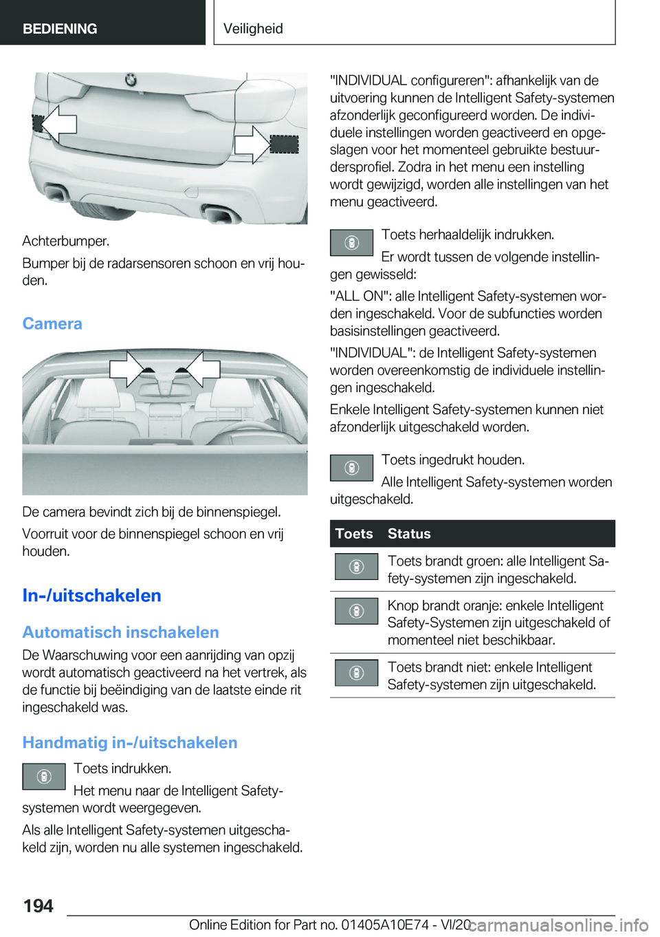 BMW X3 2021  Instructieboekjes (in Dutch) �A�c�h�t�e�r�b�u�m�p�e�r�.
�B�u�m�p�e�r��b�i�j��d�e��r�a�d�a�r�s�e�n�s�o�r�e�n��s�c�h�o�o�n��e�n��v�r�i�j��h�o�uj �d�e�n�.
�C�a�m�e�r�a
�D�e��c�a�m�e�r�a��b�e�v�i�n�d�t��z�i�c�h��b�i�j��d