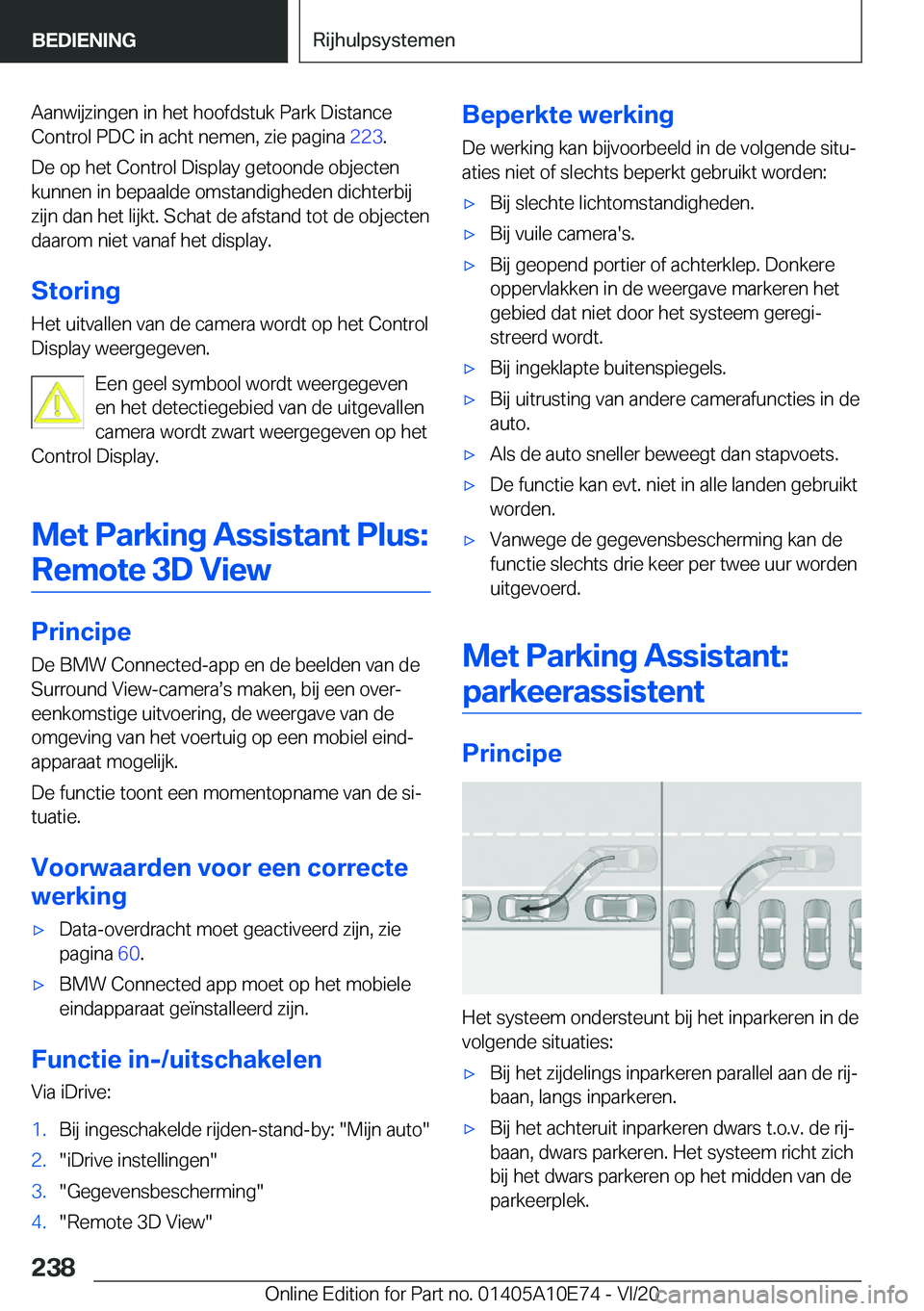 BMW X3 2021  Instructieboekjes (in Dutch) �A�a�n�w�i�j�z�i�n�g�e�n��i�n��h�e�t��h�o�o�f�d�s�t�u�k��P�a�r�k��D�i�s�t�a�n�c�e
�C�o�n�t�r�o�l��P�D�C��i�n��a�c�h�t��n�e�m�e�n�,��z�i�e��p�a�g�i�n�a� �2�2�3�.
�D�e��o�p��h�e�t��C�o�n�