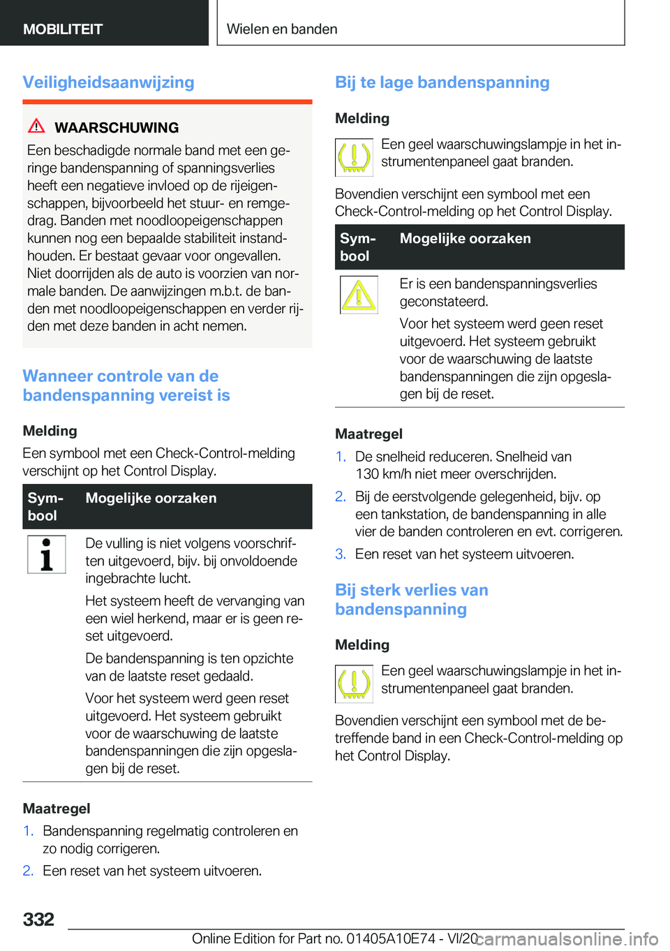 BMW X3 2021  Instructieboekjes (in Dutch) �V�e�i�l�i�g�h�e�i�d�s�a�a�n�w�i�j�z�i�n�g
�W�A�A�R�S�C�H�U�W�I�N�G
�E�e�n��b�e�s�c�h�a�d�i�g�d�e��n�o�r�m�a�l�e��b�a�n�d��m�e�t��e�e�n��g�ej
�r�i�n�g�e��b�a�n�d�e�n�s�p�a�n�n�i�n�g��o�f��s�