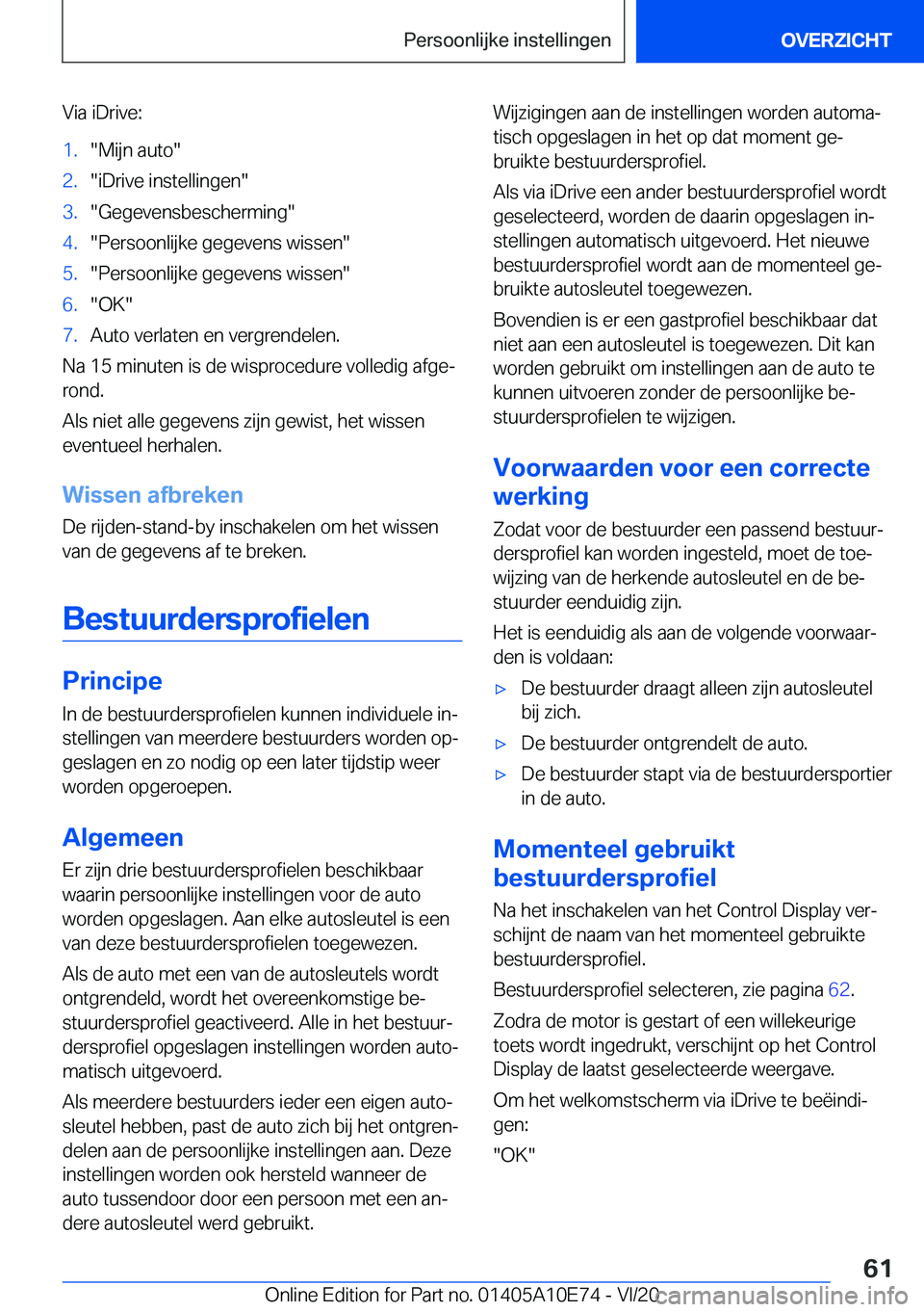 BMW X3 2021  Instructieboekjes (in Dutch) �V�i�a��i�D�r�i�v�e�:�1�.��M�i�j�n��a�u�t�o��2�.��i�D�r�i�v�e��i�n�s�t�e�l�l�i�n�g�e�n��3�.��G�e�g�e�v�e�n�s�b�e�s�c�h�e�r�m�i�n�g��4�.��P�e�r�s�o�o�n�l�i�j�k�e��g�e�g�e�v�e�n�s��w�i�s�s�e