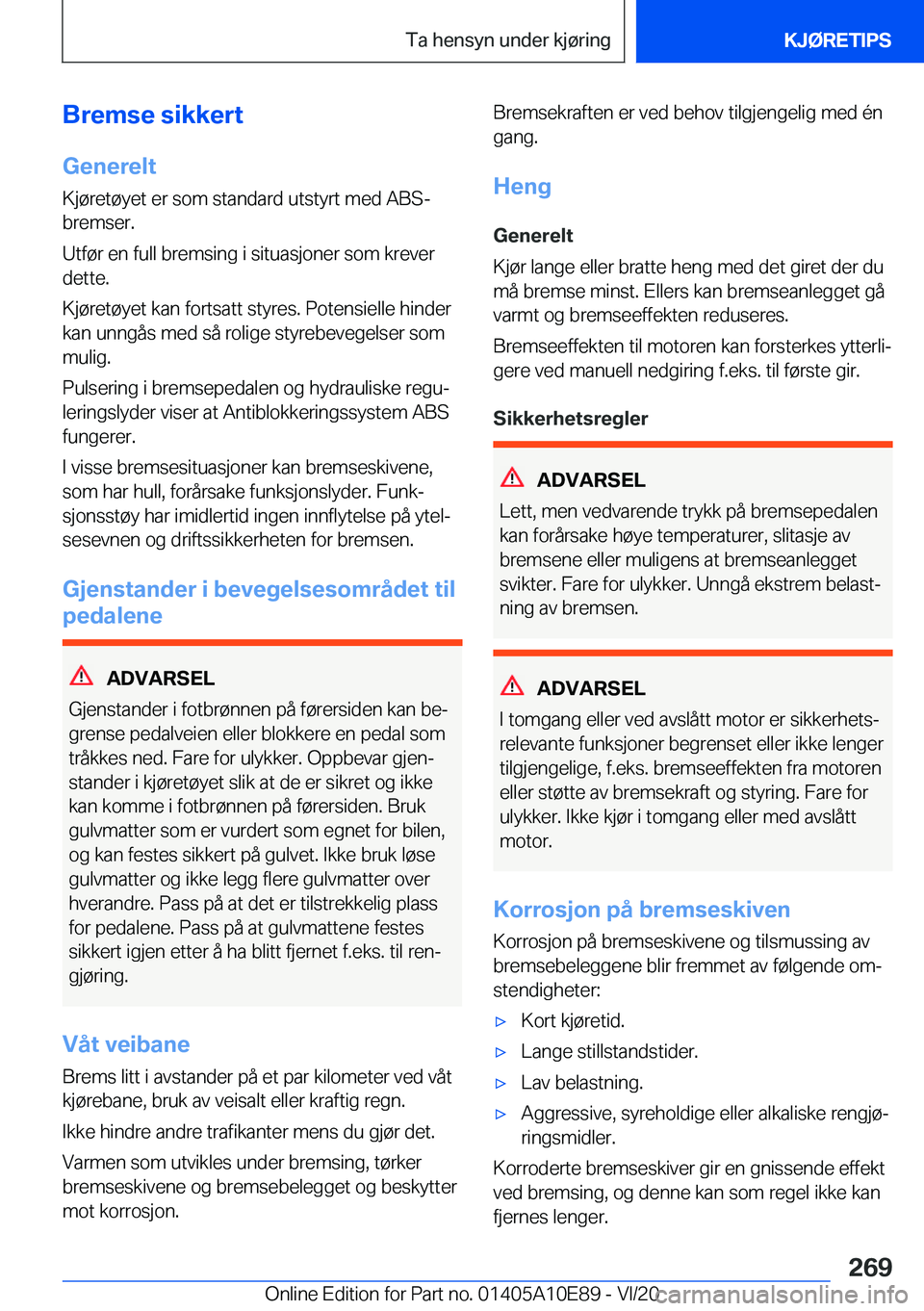 BMW X3 2021  InstruksjonsbØker (in Norwegian) �B�r�e�m�s�e��s�i�k�k�e�r�t
�G�e�n�e�r�e�l�t
�K�j�