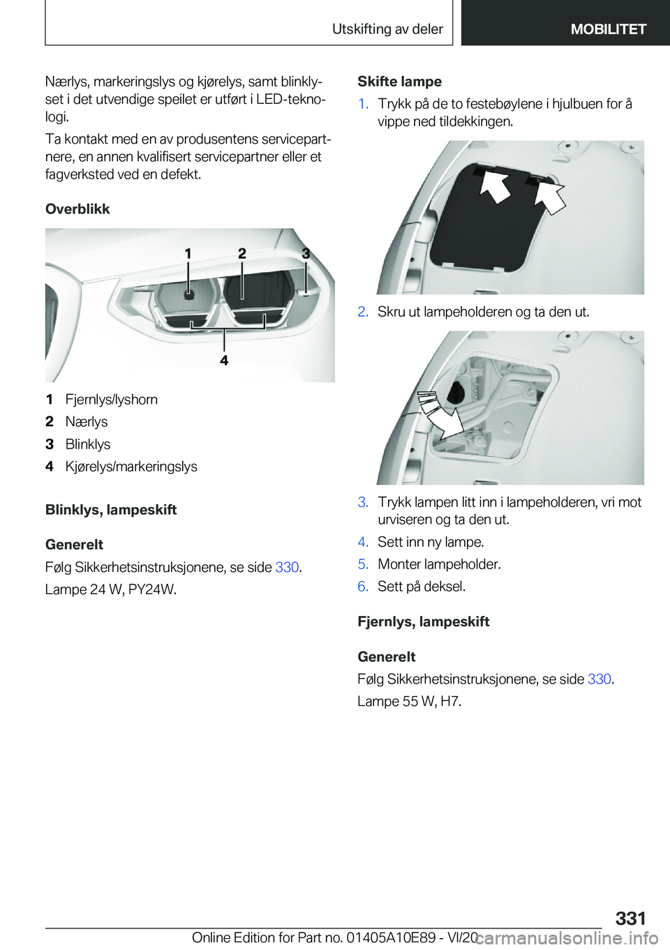 BMW X3 2021  InstruksjonsbØker (in Norwegian) �N�æ�r�l�y�s�,��m�a�r�k�e�r�i�n�g�s�l�y�s��o�g��k�j�
