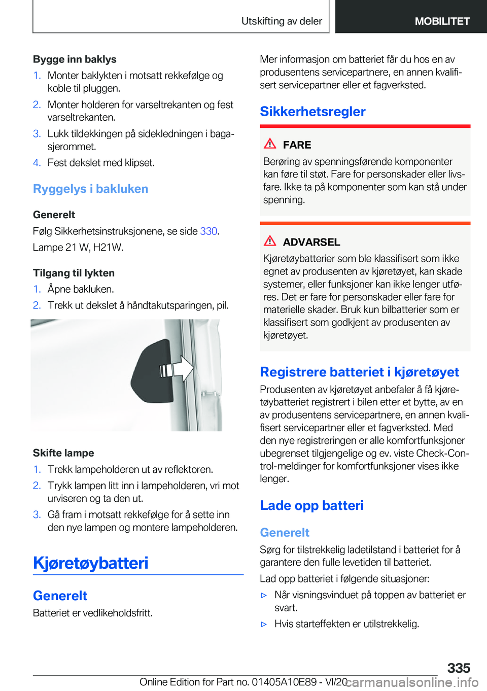 BMW X3 2021  InstruksjonsbØker (in Norwegian) �B�y�g�g�e��i�n�n��b�a�k�l�y�s�1�.�M�o�n�t�e�r��b�a�k�l�y�k�t�e�n��i��m�o�t�s�a�t�t��r�e�k�k�e�f�