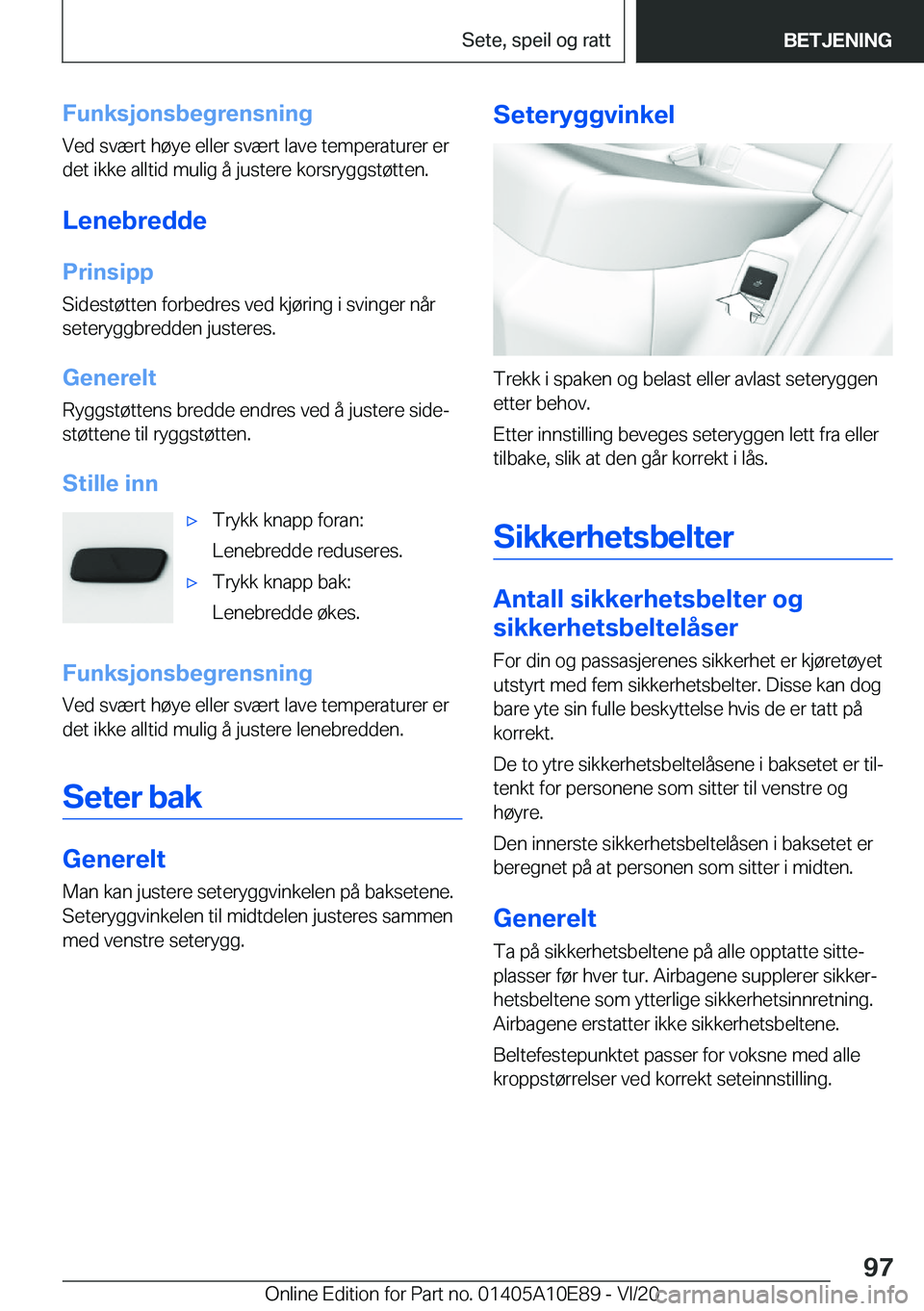 BMW X3 2021  InstruksjonsbØker (in Norwegian) �F�u�n�k�s�j�o�n�s�b�e�g�r�e�n�s�n�i�n�g
�V�e�d��s�v�æ�r�t��h�