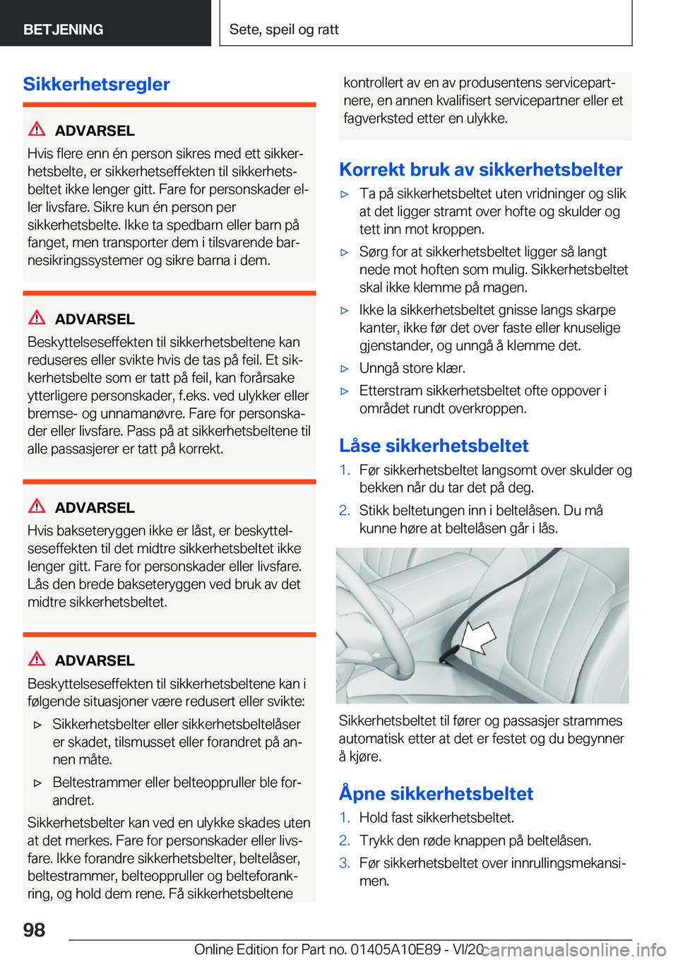 BMW X3 2021  InstruksjonsbØker (in Norwegian) �S�i�k�k�e�r�h�e�t�s�r�e�g�l�e�r
�A�D�V�A�R�S�E�L
�H�v�i�s��f�l�e�r�e��e�n�n��
