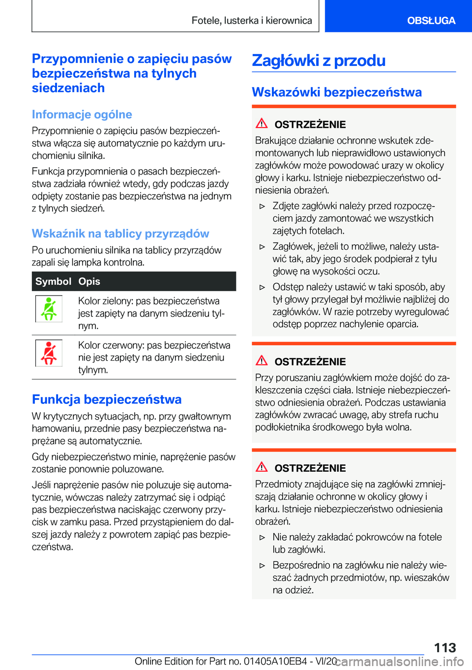 BMW X3 2021  Instrukcja obsługi (in Polish) �P�r�z�y�p�o�m�n�i�e�n�i�e��o��z�a�p�i�