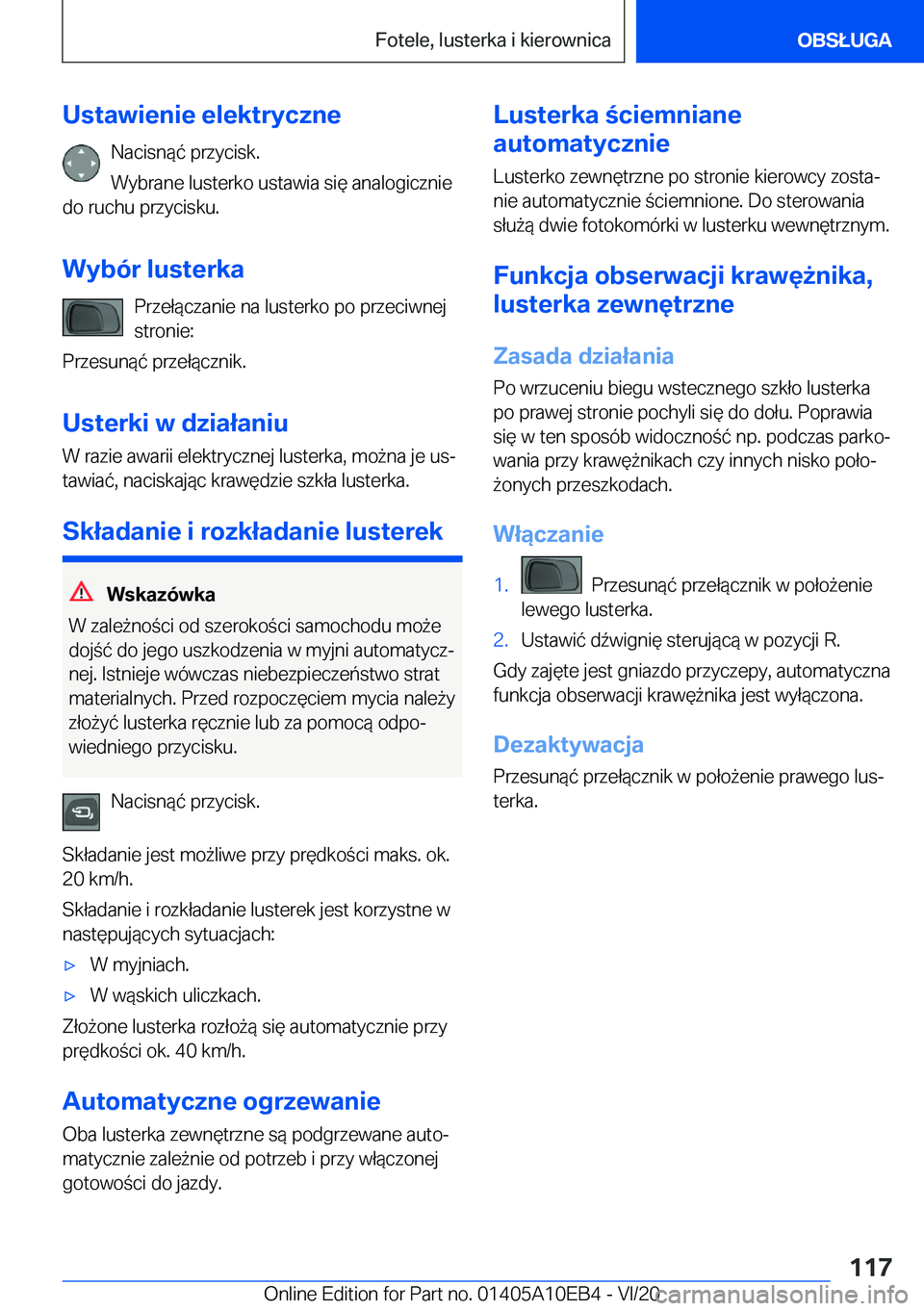 BMW X3 2021  Instrukcja obsługi (in Polish) �U�s�t�a�w�i�e�n�i�e��e�l�e�k�t�r�y�c�z�n�e�N�a�c�i�s�n�