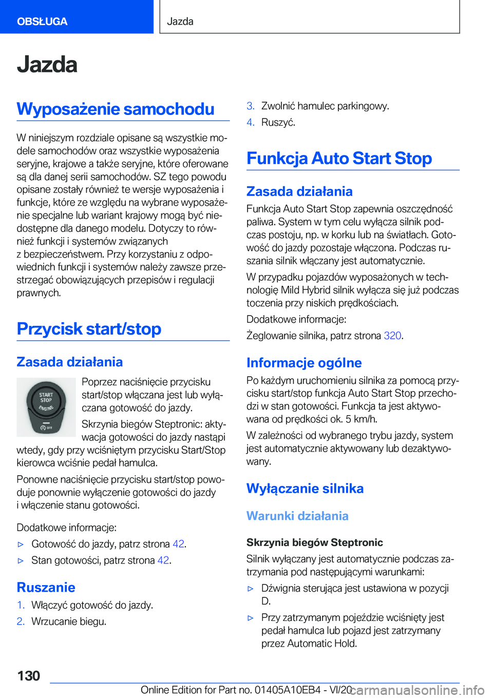 BMW X3 2021  Instrukcja obsługi (in Polish) �J�a�z�d�a�W�y�p�o�s�a9�e�n�i�e��s�a�m�o�c�h�o�d�u
�W��n�i�n�i�e�j�s�z�y�m��r�o�z�d�z�i�a�l�e��o�p�i�s�a�n�e��s�