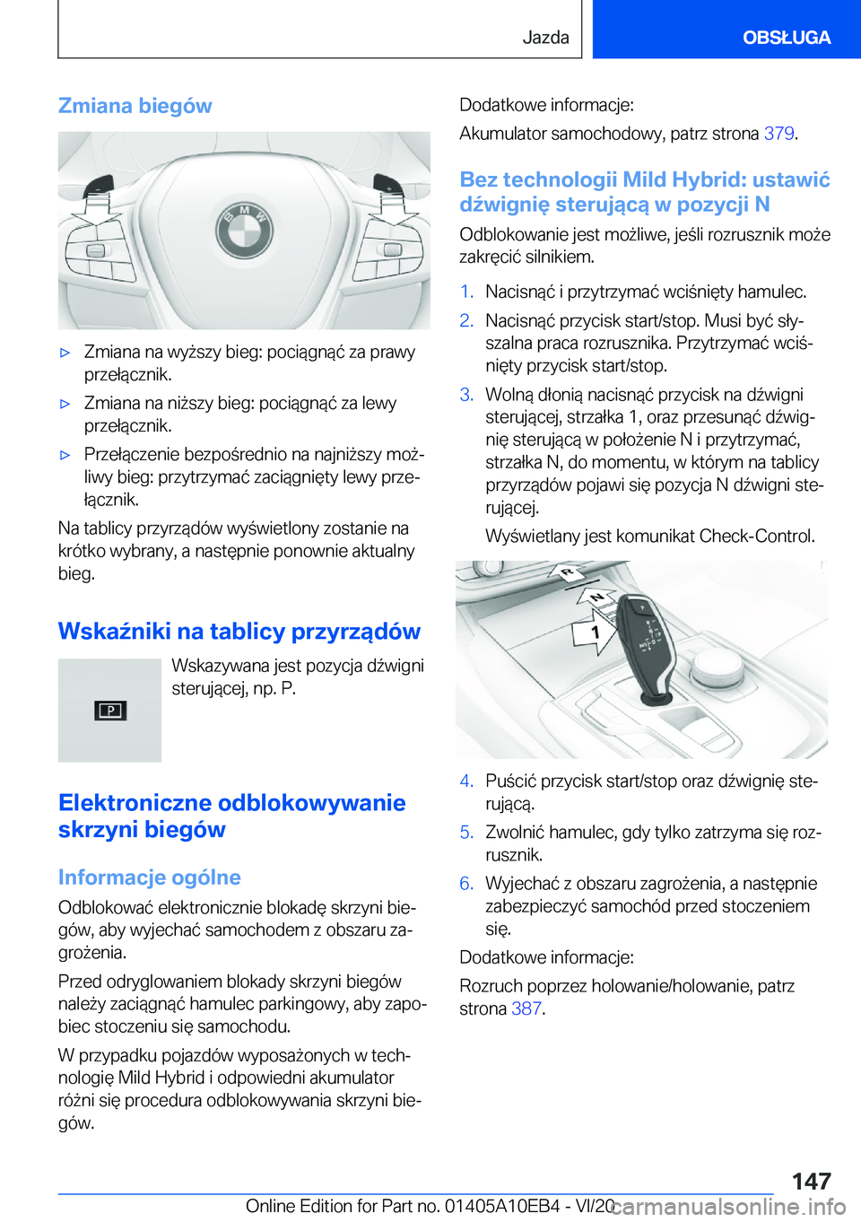 BMW X3 2021  Instrukcja obsługi (in Polish) �Z�m�i�a�n�a��b�i�e�g�