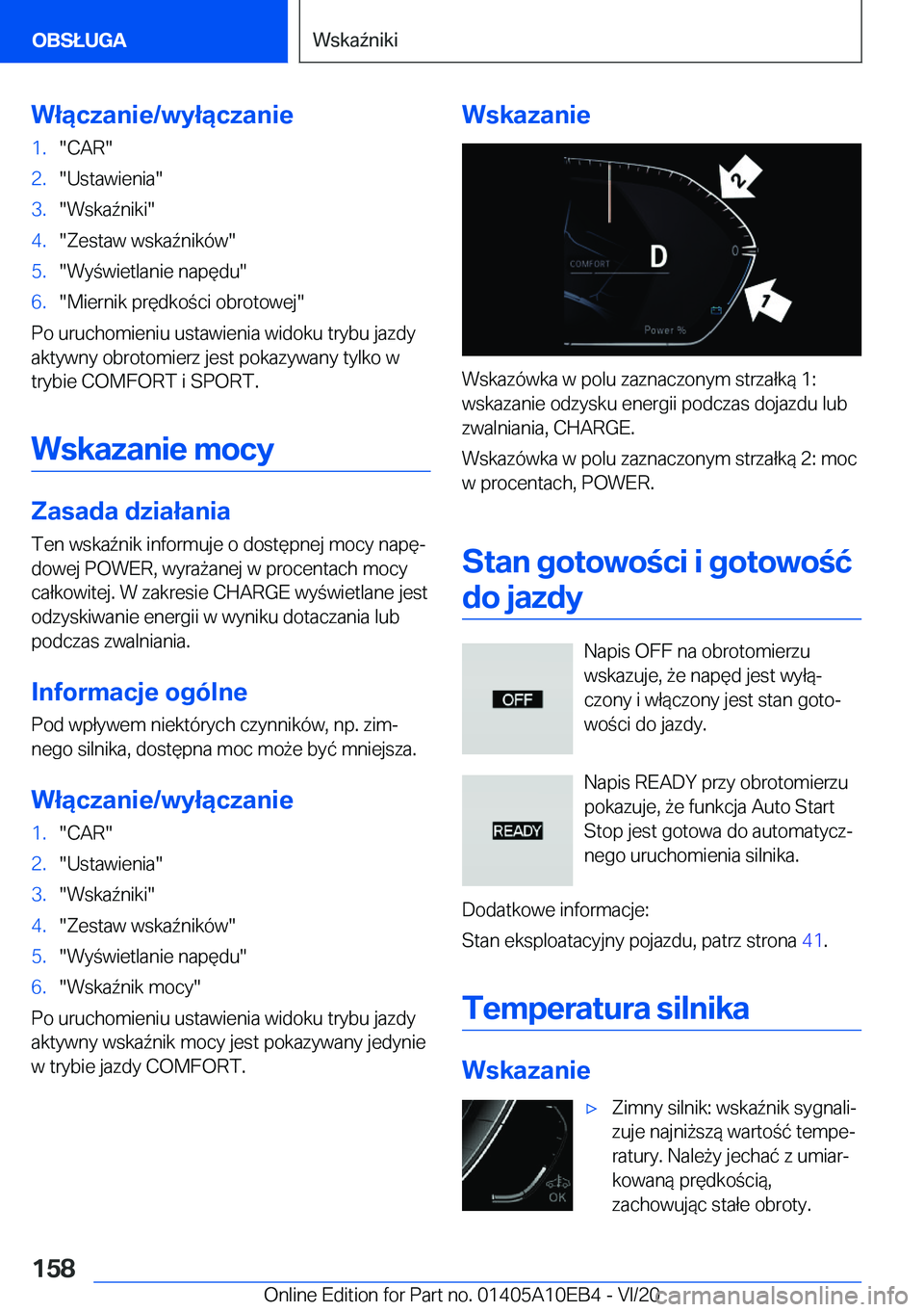 BMW X3 2021  Instrukcja obsługi (in Polish) �W�ł�ą�c�z�a�n�i�e�/�w�y�ł�ą�c�z�a�n�i�e�1�.��C�A�R��2�.��U�s�t�a�w�i�e�n�i�a��3�.��W�s�k�a7�n�i�k�i��4�.��Z�e�s�t�a�w��w�s�k�a7�n�i�k�