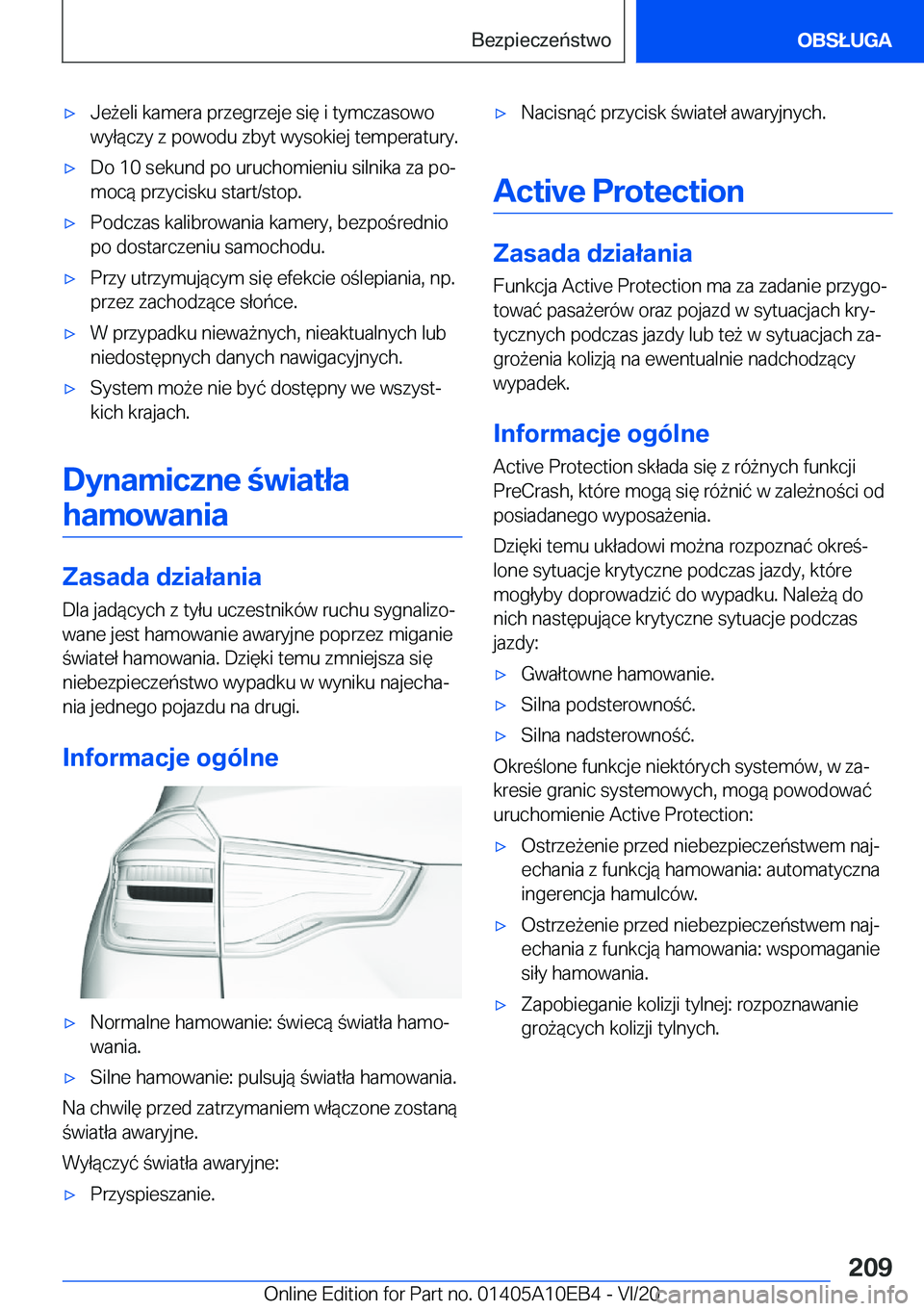 BMW X3 2021  Instrukcja obsługi (in Polish) 'x�J�e9�e�l�i��k�a�m�e�r�a��p�r�z�e�g�r�z�e�j�e��s�i�