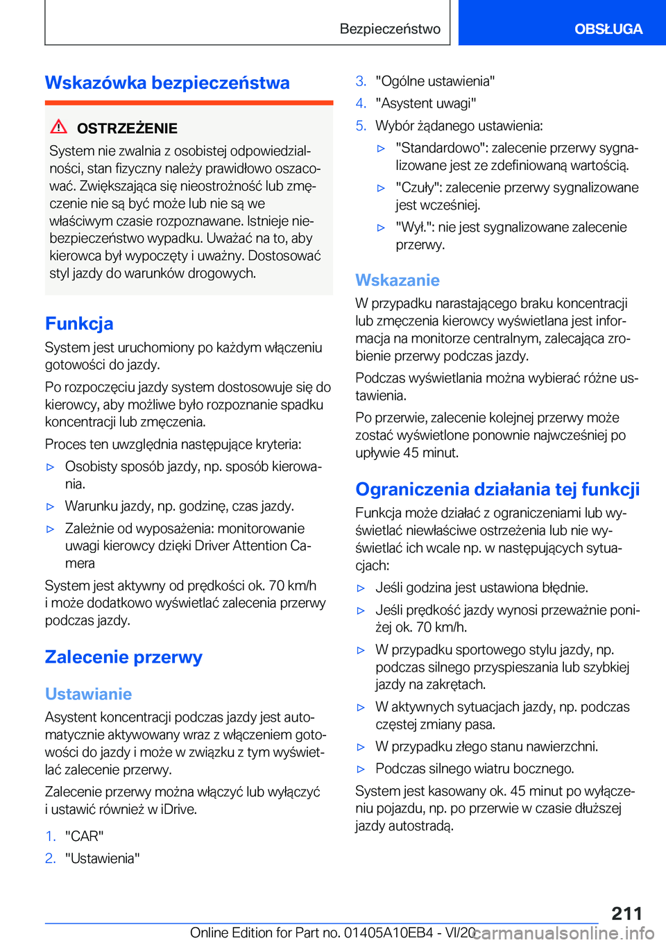 BMW X3 2021  Instrukcja obsługi (in Polish) �W�s�k�a�z�