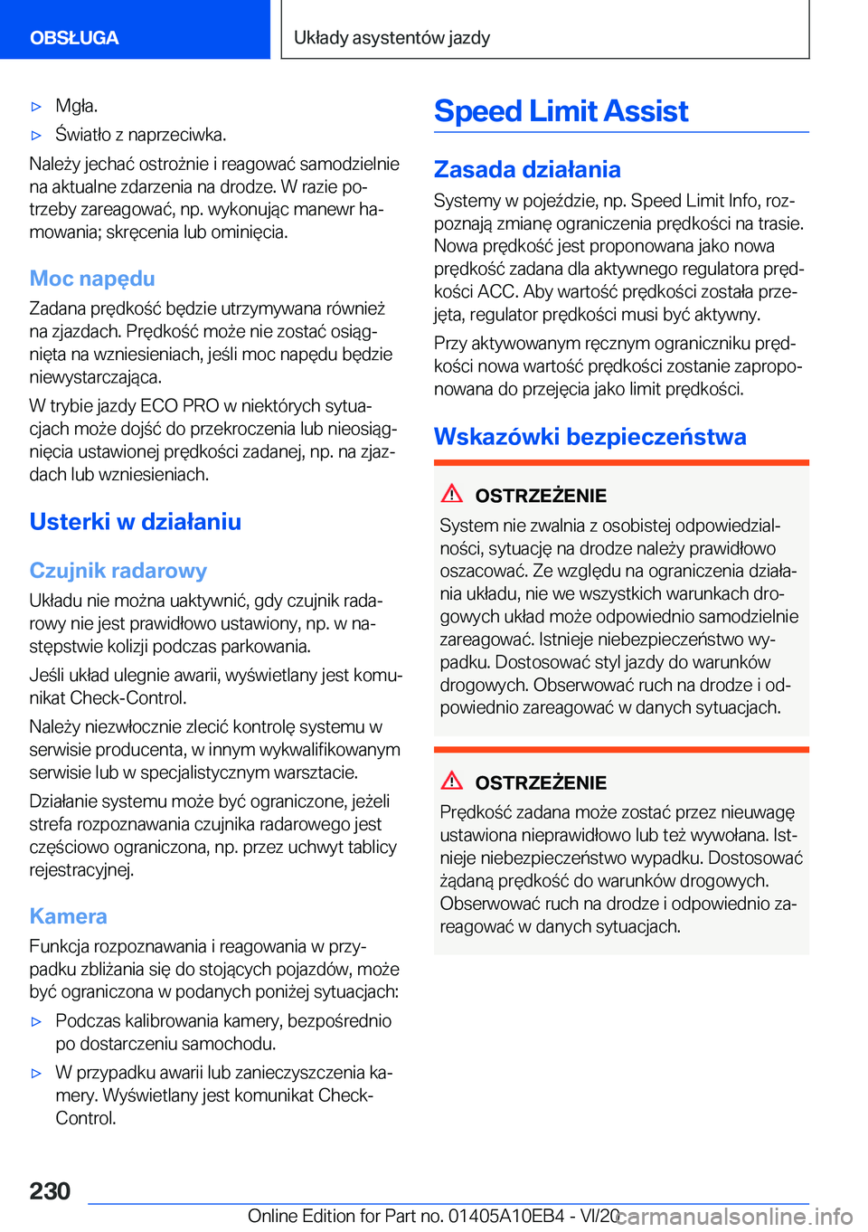 BMW X3 2021  Instrukcja obsługi (in Polish) 'x�M�g�ł�a�.'x�w�i�a�t�ł�o��z��n�a�p�r�z�e�c�i�w�k�a�.
�N�a�l�e9�y��j�e�c�h�a�