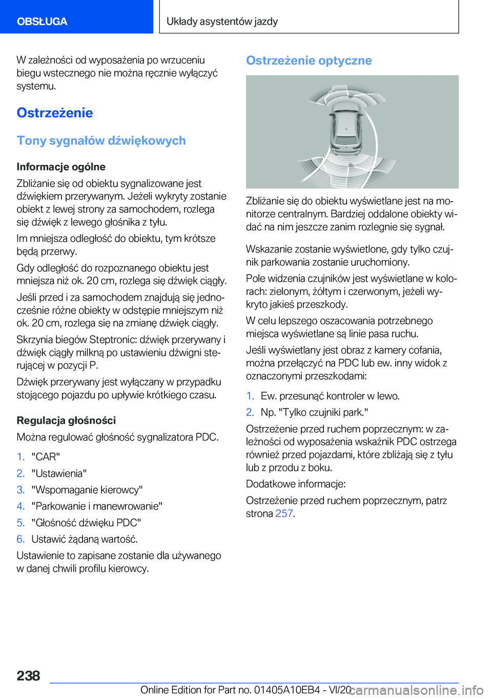 BMW X3 2021  Instrukcja obsługi (in Polish) �W��z�a�l�e9�n�o�c�i��o�d��w�y�p�o�s�a9�e�n�i�a��p�o��w�r�z�u�c�e�n�i�u
�b�i�e�g�u��w�s�t�e�c�z�n�e�g�o��n�i�e��m�o9�n�a��r�