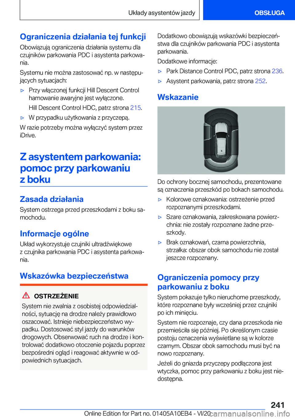 BMW X3 2021  Instrukcja obsługi (in Polish) �O�g�r�a�n�i�c�z�e�n�i�a��d�z�i�a�ł�a�n�i�a��t�e�j��f�u�n�k�c�j�i
�O�b�o�w�i�