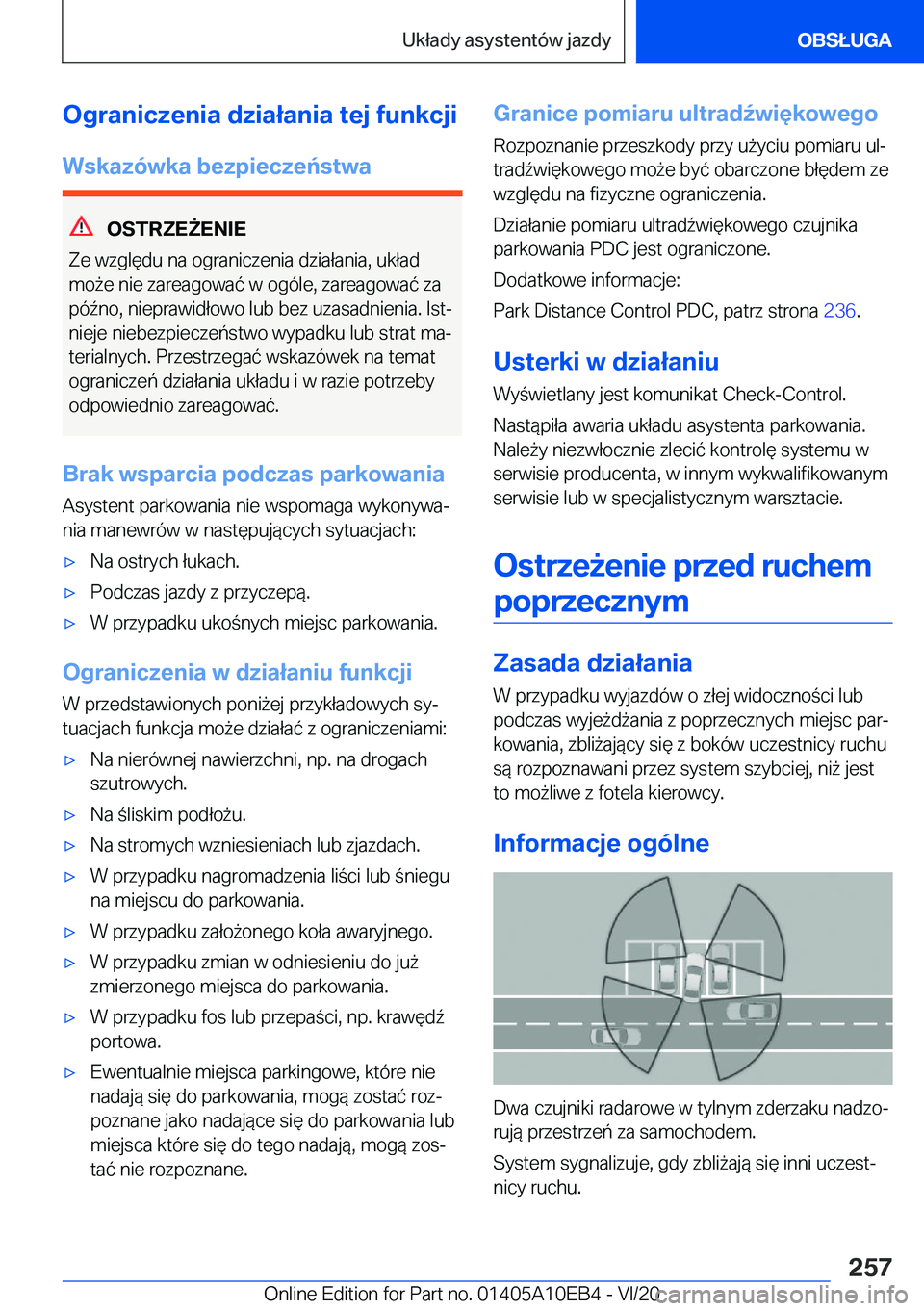 BMW X3 2021  Instrukcja obsługi (in Polish) �O�g�r�a�n�i�c�z�e�n�i�a��d�z�i�a�ł�a�n�i�a��t�e�j��f�u�n�k�c�j�i�W�s�k�a�z�
