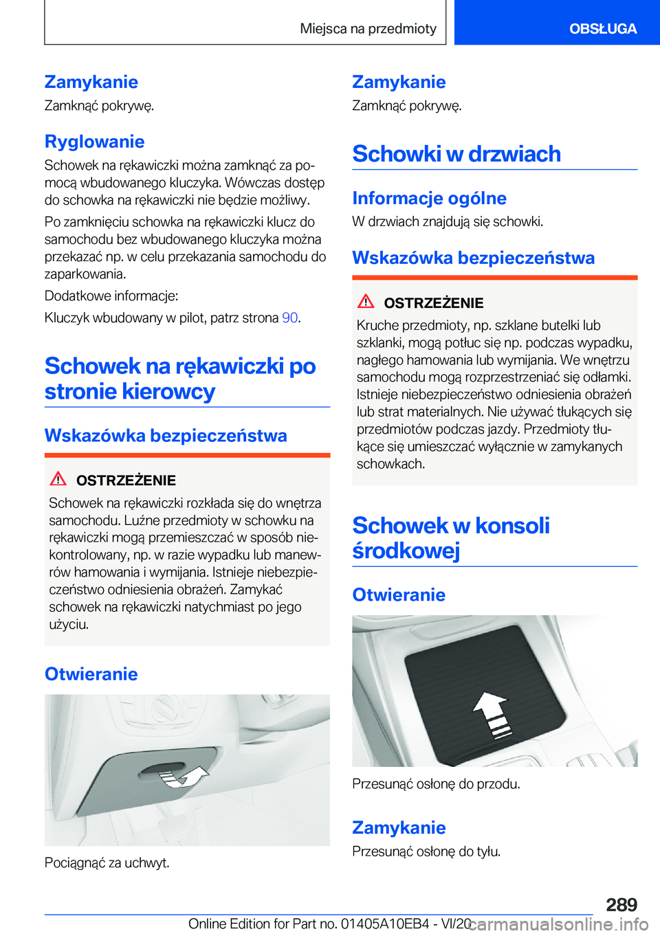 BMW X3 2021  Instrukcja obsługi (in Polish) �Z�a�m�y�k�a�n�i�e
�Z�a�m�k�n�