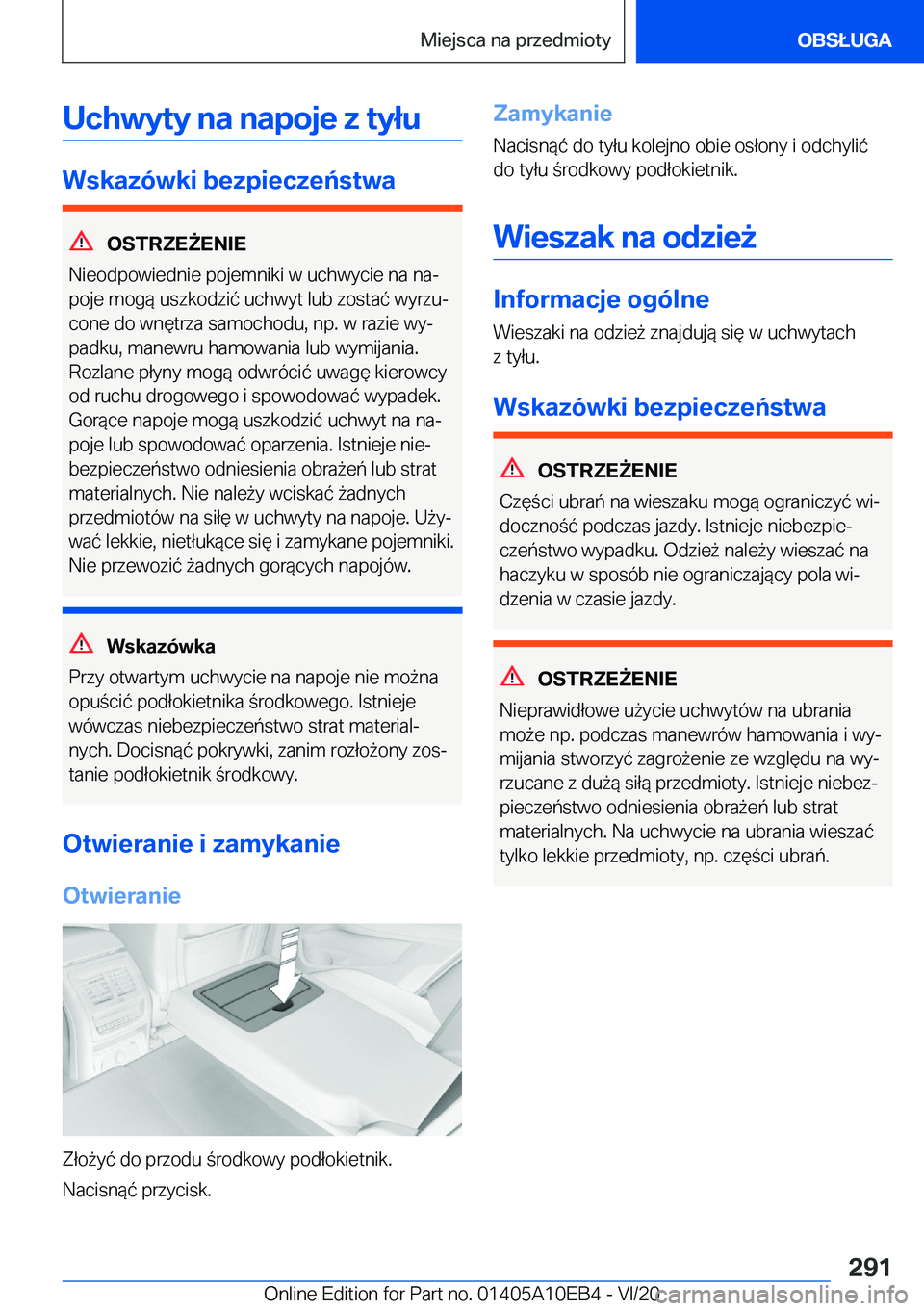 BMW X3 2021  Instrukcja obsługi (in Polish) �U�c�h�w�y�t�y��n�a��n�a�p�o�j�e��z��t�y�ł�u
�W�s�k�a�z�