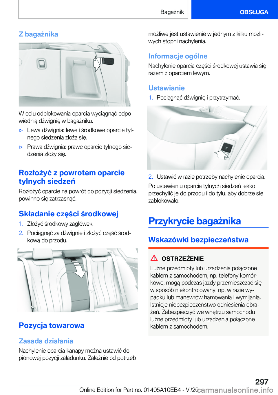 BMW X3 2021  Instrukcja obsługi (in Polish) �Z��b�a�g�a9�n�i�k�a
�W��c�e�l�u��o�d�b�l�o�k�o�w�a�n�i�a��o�p�a�r�c�i�a��w�y�c�i�