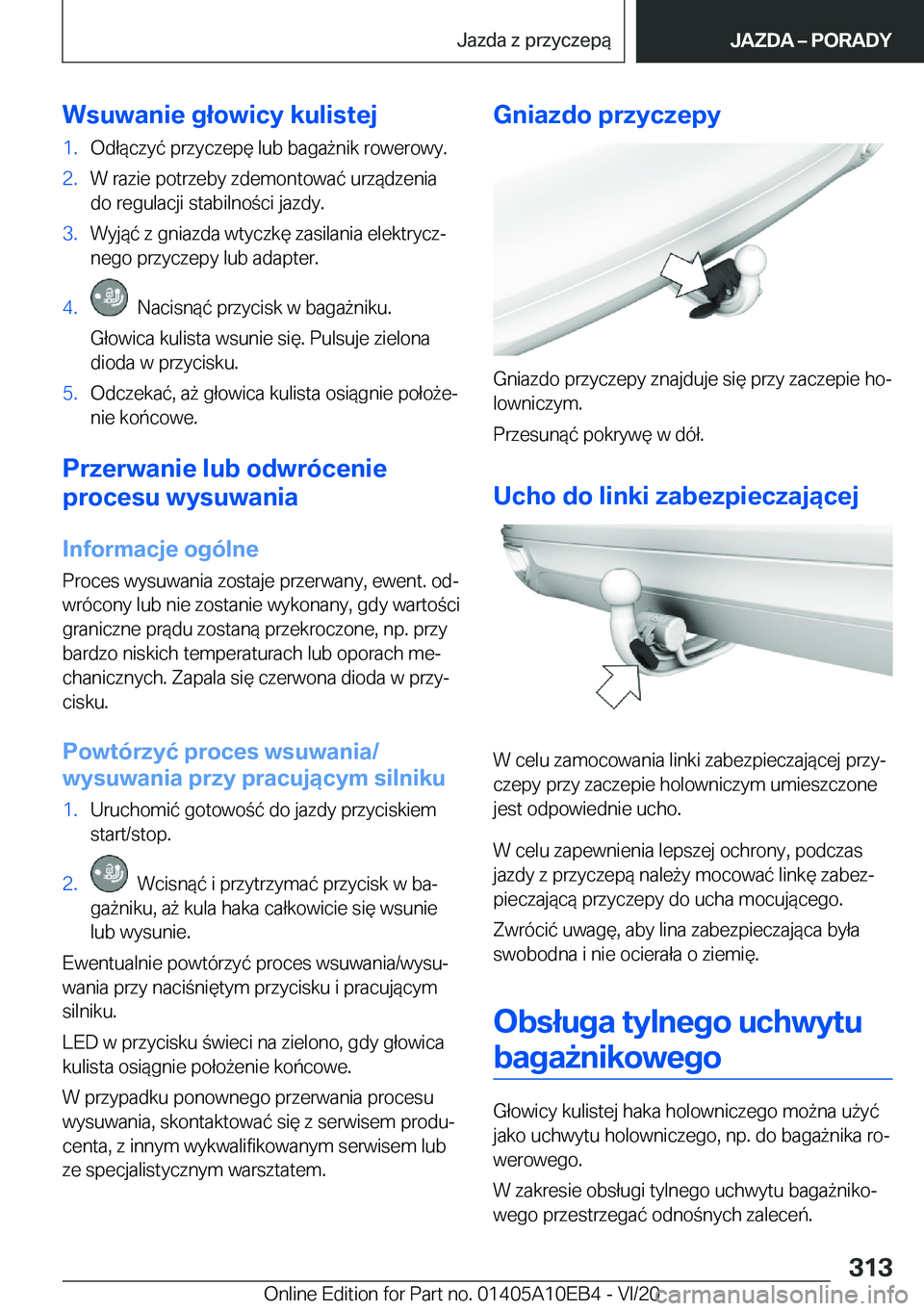 BMW X3 2021  Instrukcja obsługi (in Polish) �W�s�u�w�a�n�i�e��g�ł�o�w�i�c�y��k�u�l�i�s�t�e�j�1�.�O�d�ł�