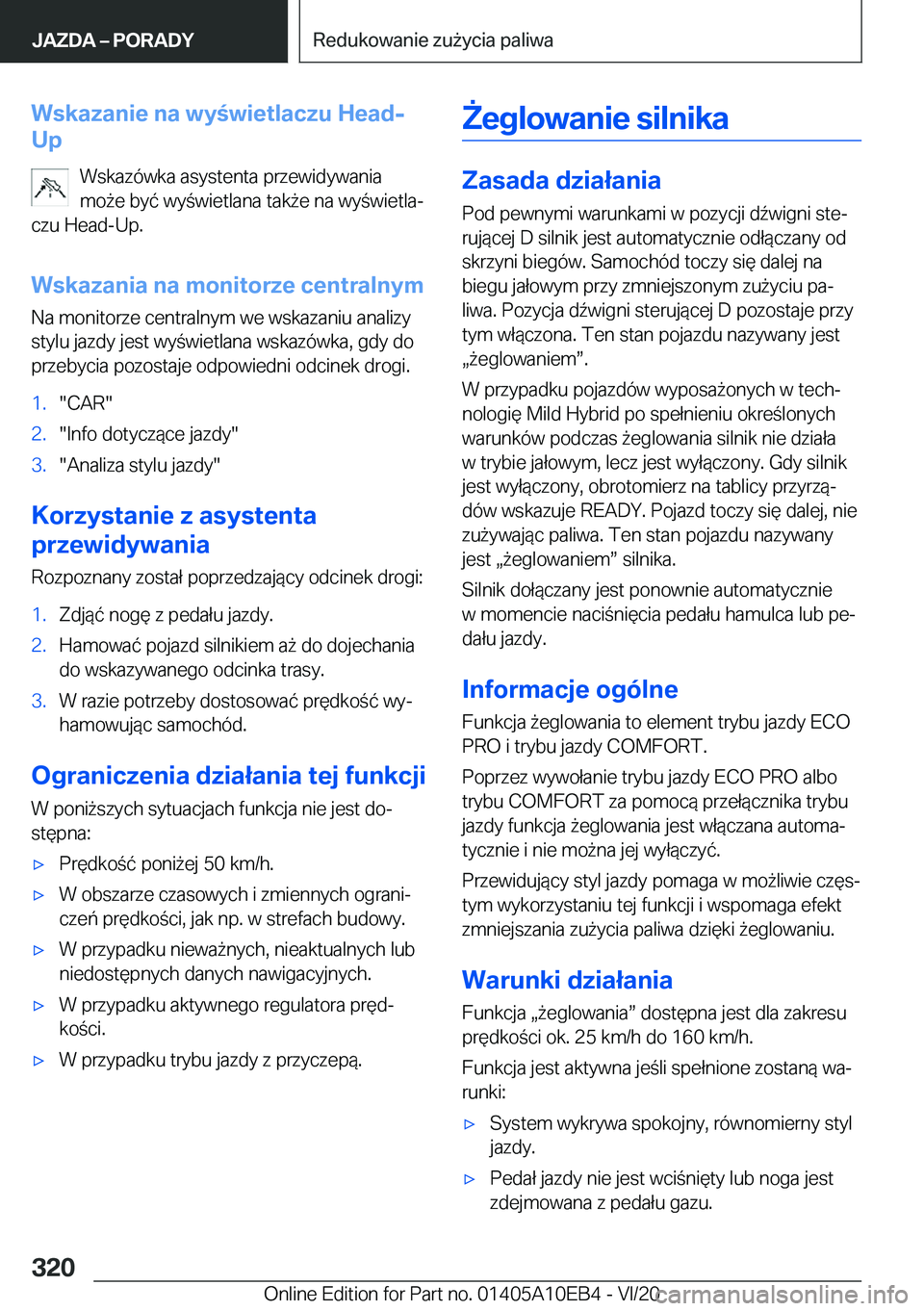 BMW X3 2021  Instrukcja obsługi (in Polish) �W�s�k�a�z�a�n�i�e��n�a��w�y�w�i�e�t�l�a�c�z�u��H�e�a�d�-
�U�p
�W�s�k�a�z�