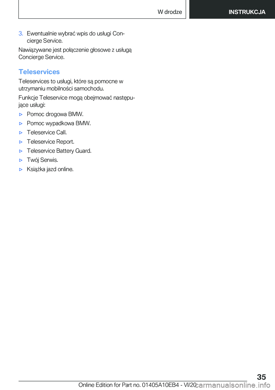 BMW X3 2021  Instrukcja obsługi (in Polish) �3�.�E�w�e�n�t�u�a�l�n�i�e��w�y�b�r�a�