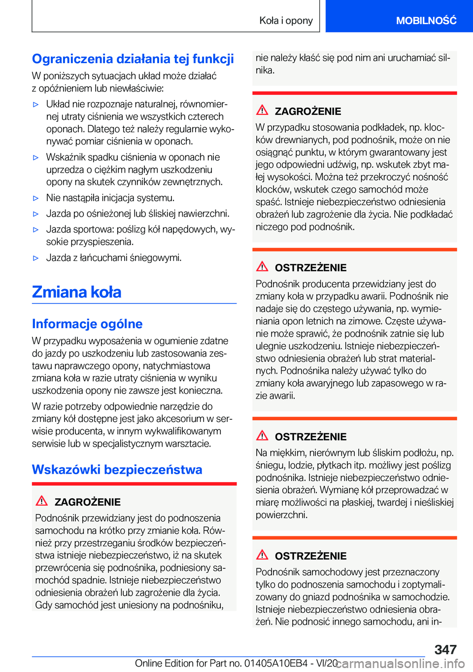 BMW X3 2021  Instrukcja obsługi (in Polish) �O�g�r�a�n�i�c�z�e�n�i�a��d�z�i�a�ł�a�n�i�a��t�e�j��f�u�n�k�c�j�i
�W��p�o�n�i9�s�z�y�c�h��s�y�t�u�a�c�j�a�c�h��u�k�ł�a�d��m�o9�e��d�z�i�a�ł�a�