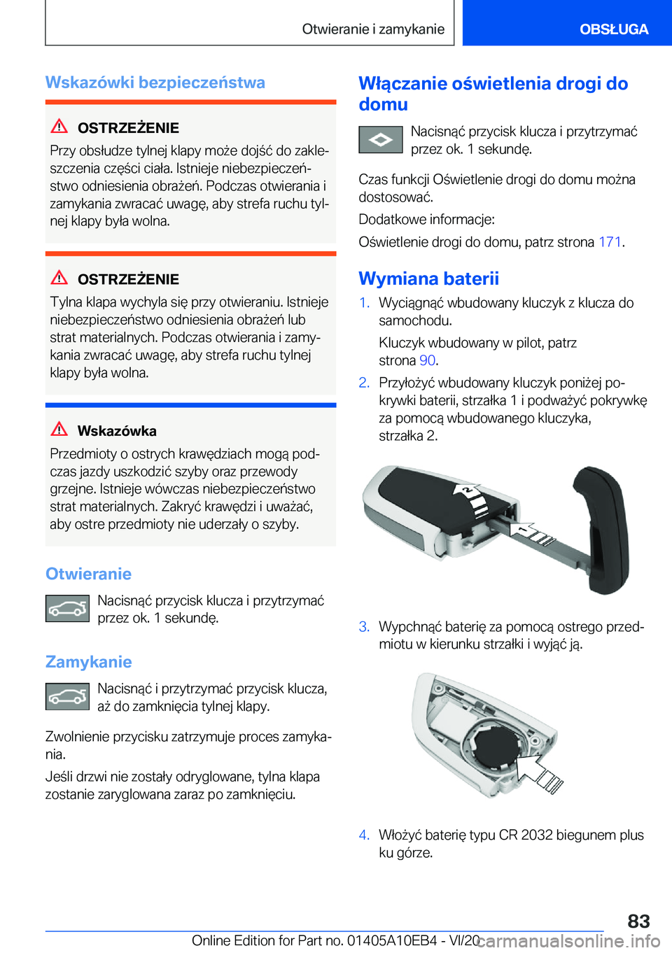 BMW X3 2021  Instrukcja obsługi (in Polish) �W�s�k�a�z�