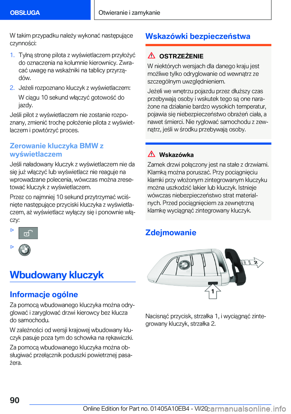 BMW X3 2021  Instrukcja obsługi (in Polish) �W��t�a�k�i�m��p�r�z�y�p�a�d�k�u��n�a�l�e9�y��w�y�k�o�n�a�